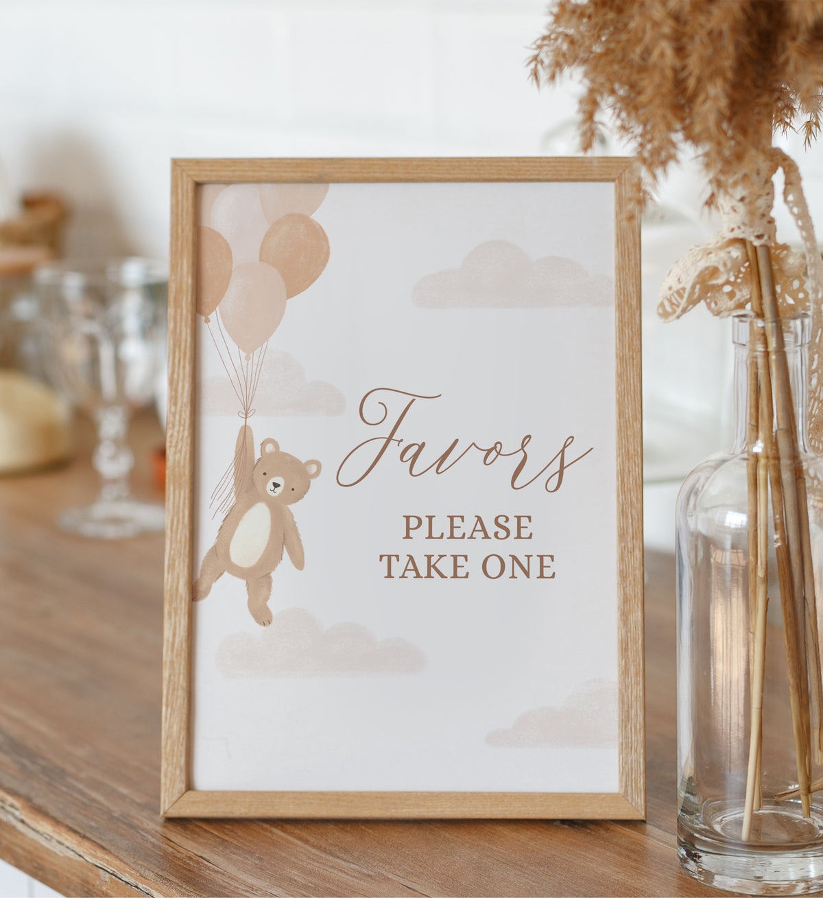 Teddy Bear Baby Shower Favors Sign