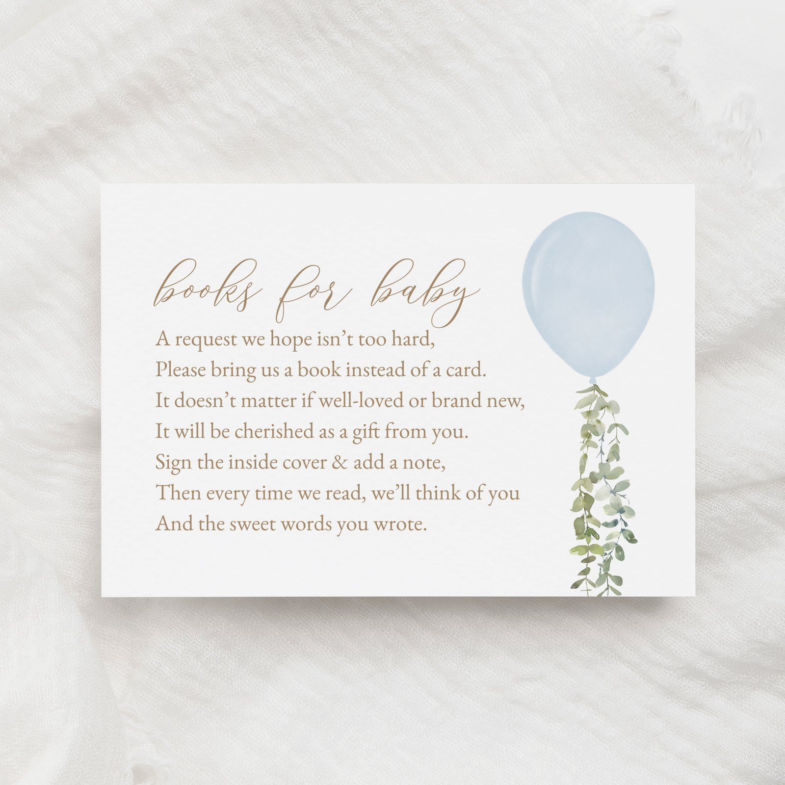 Editable Blue Balloon Books for Baby Insert