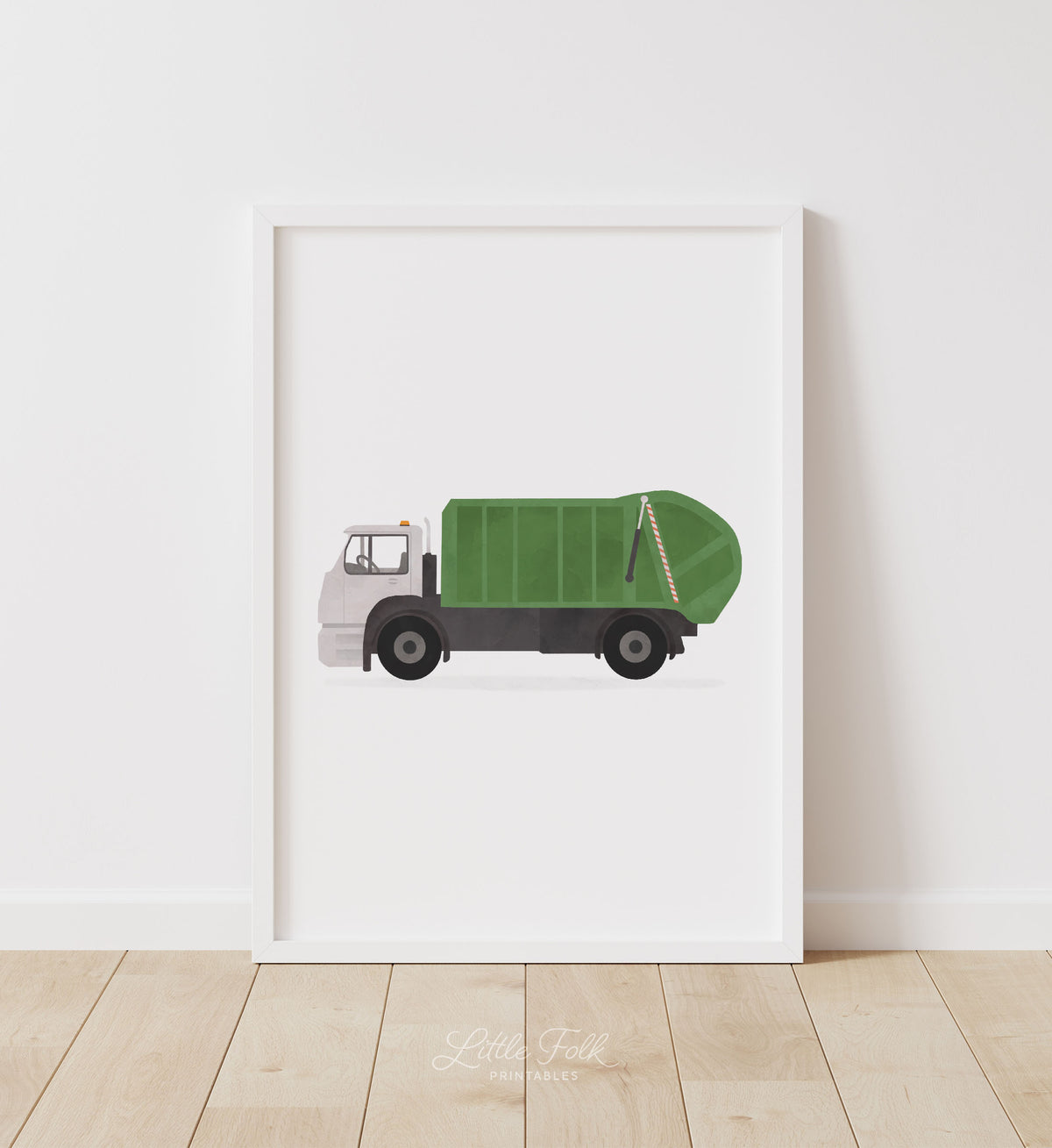 Garbage Truck Print - Green