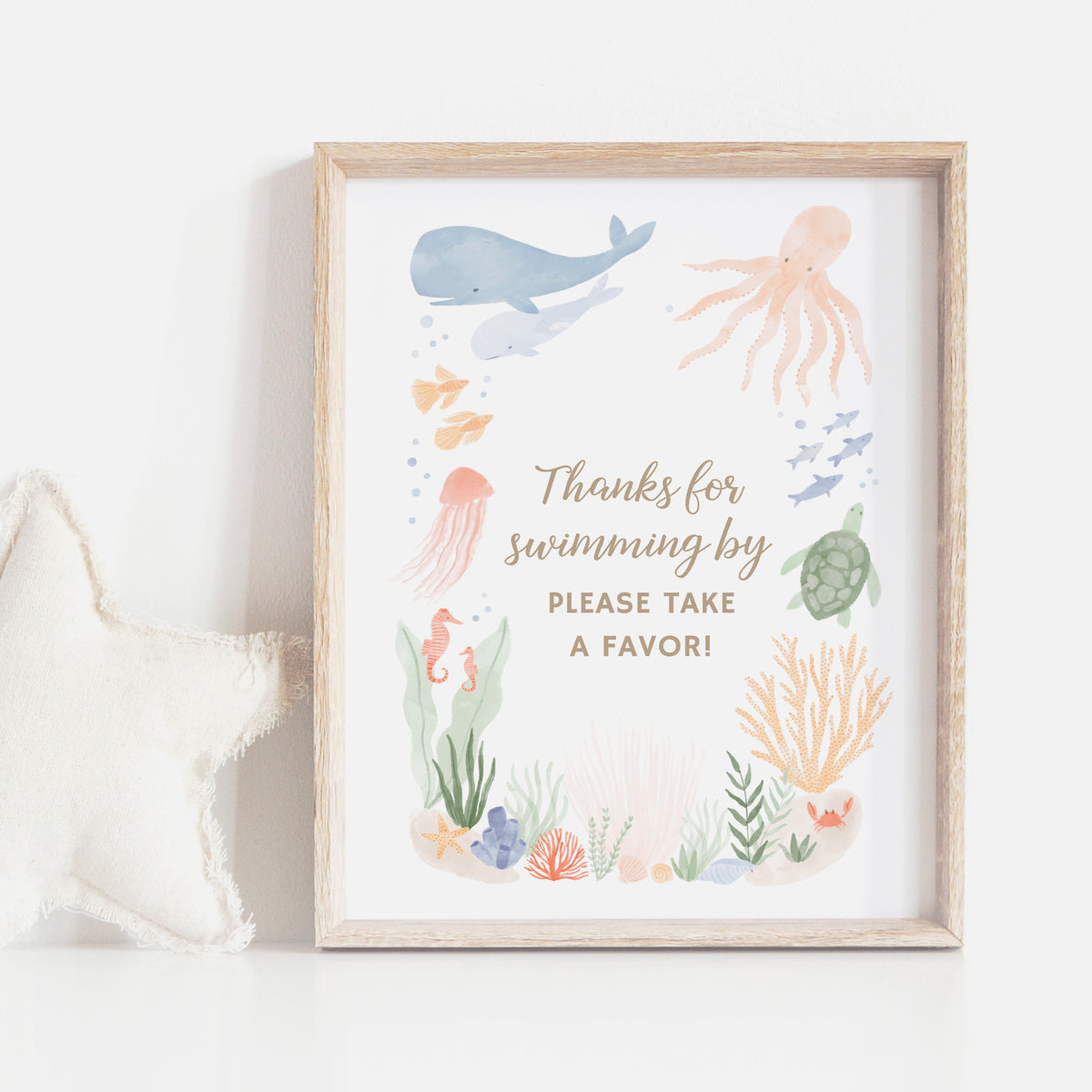 Under the Sea Birthday Favors Sign