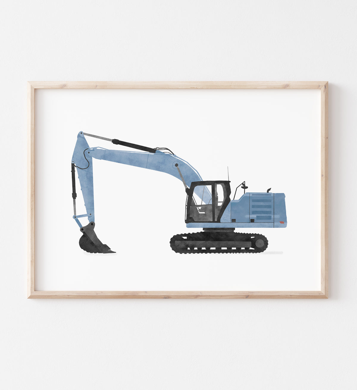Excavator Horizontal Print - Blue
