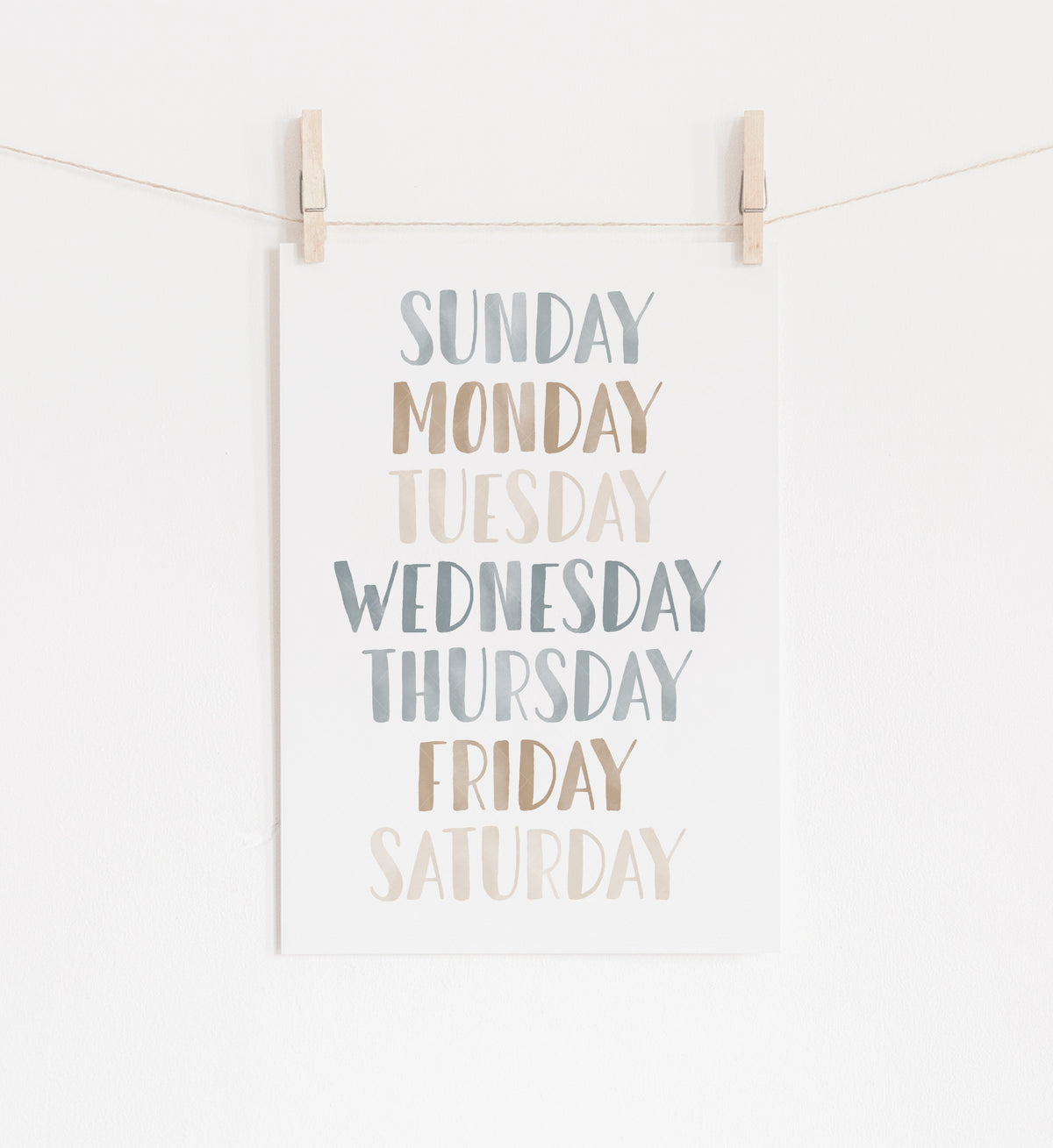 Days of the Week Print - BNCP