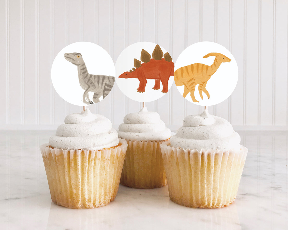 Dinosaur Birthday Party Cupcake Toppers