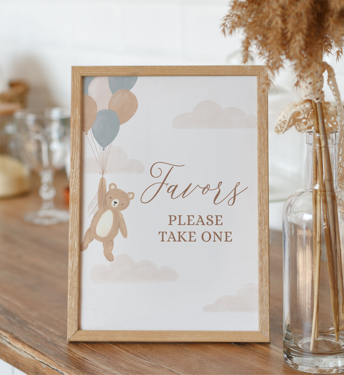 Teddy Bear Baby Shower Favors Sign