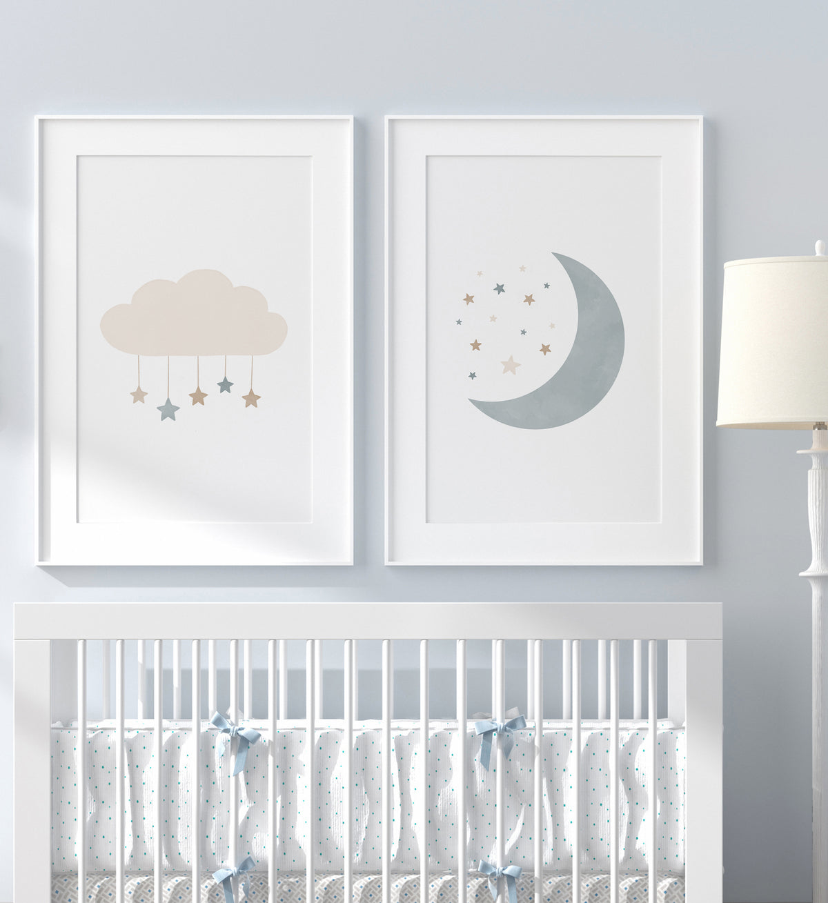 Cloud and Moon Set of 2 Prints - BNCP