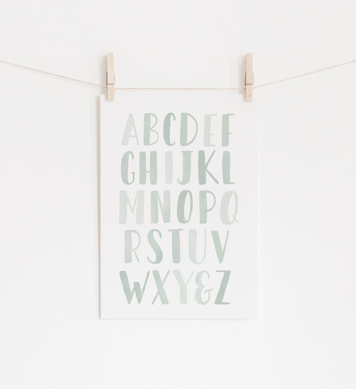 Alphabet and Numbers Set of 2 Prints - Mint