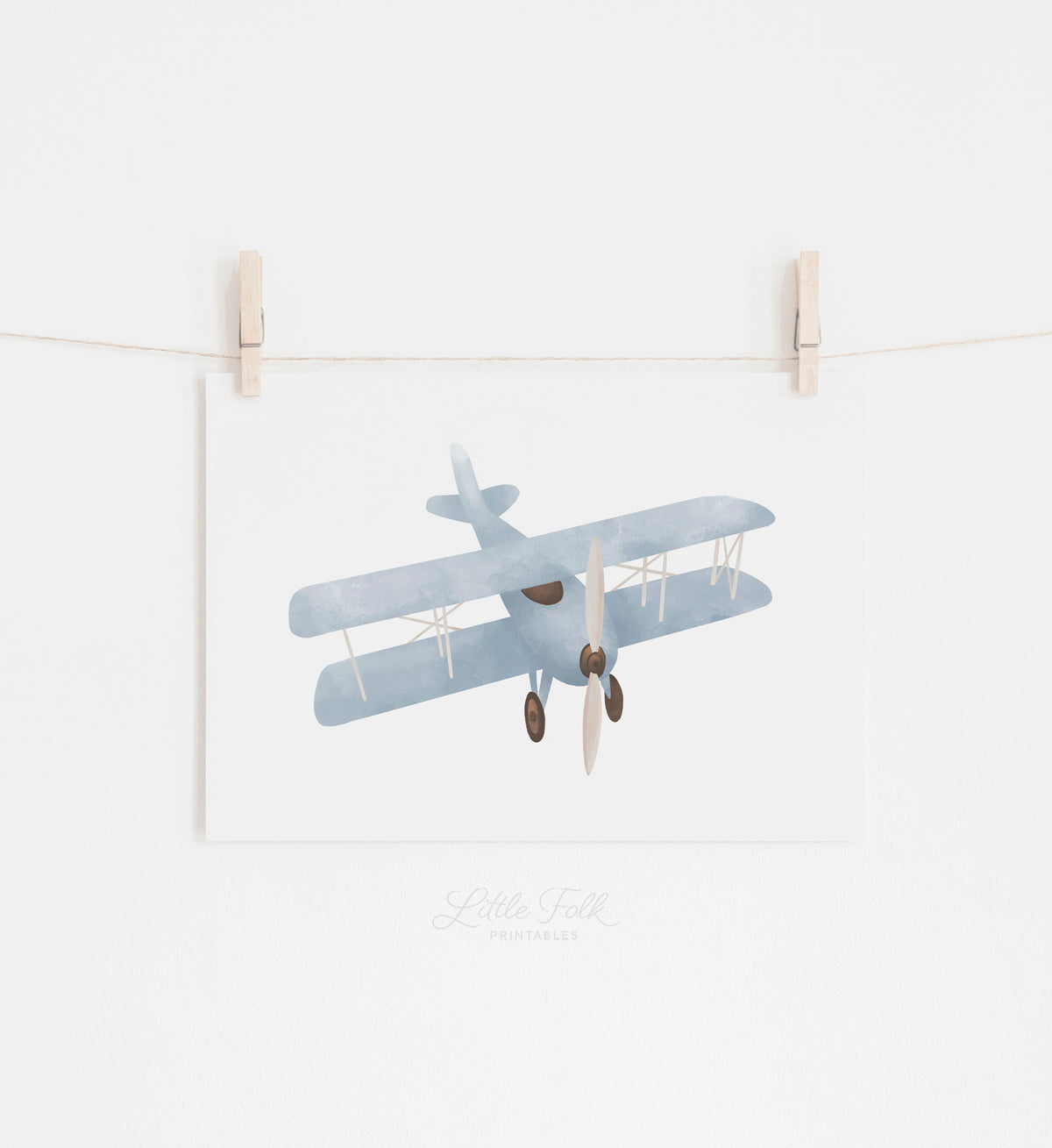 Vintage Biplane Horizontal Print - Front View