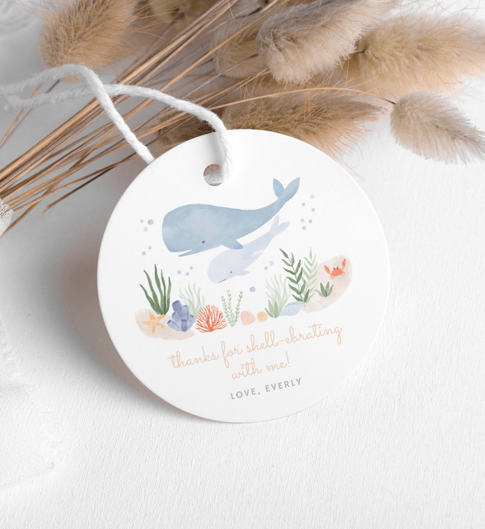 Editable Under the Sea Birthday Party Favor Tag Template