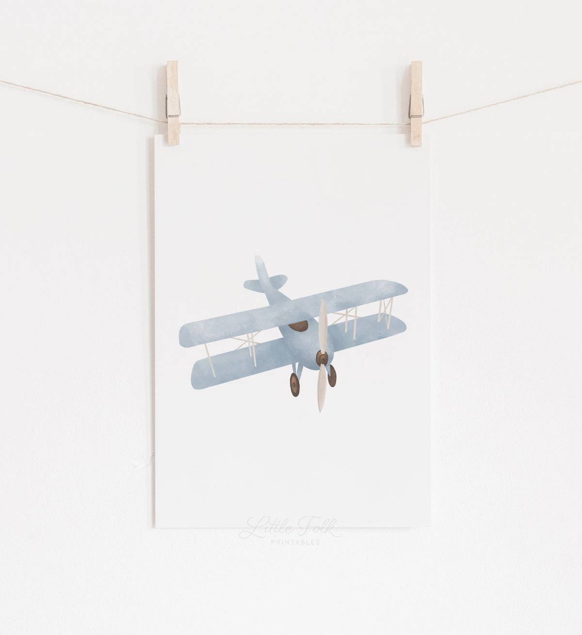 Vintage Biplane Print - Front View