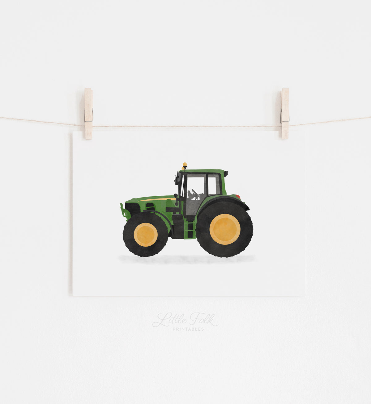 Tractor Horizontal Print - Green