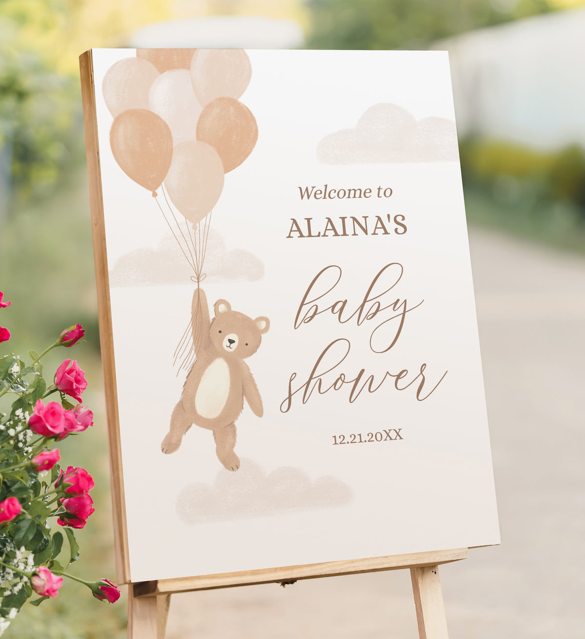 We Can Bearly Wait Gender Neutral Baby Shower Welcome Sign