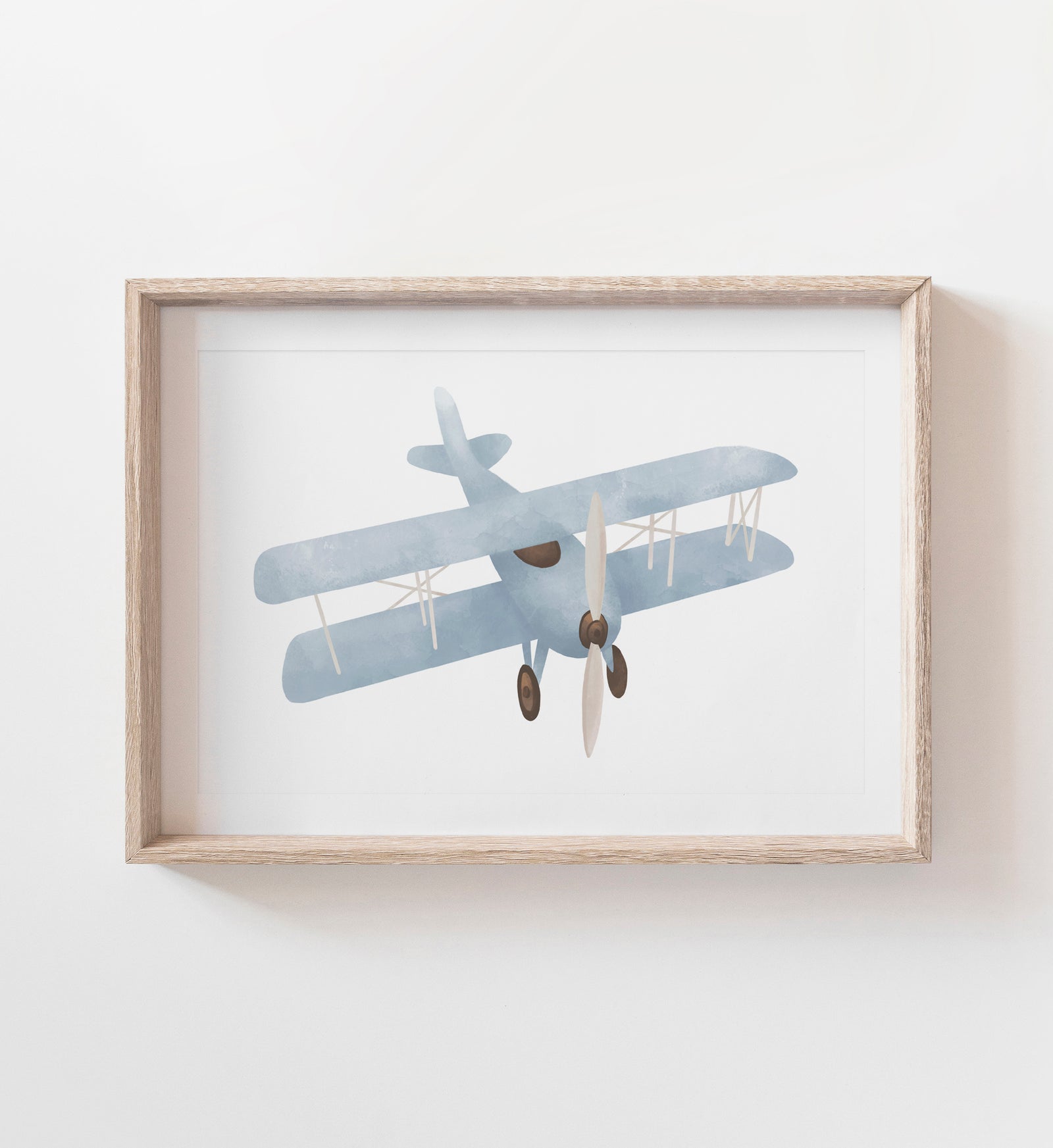 Vintage Biplane Horizontal Print - Front View