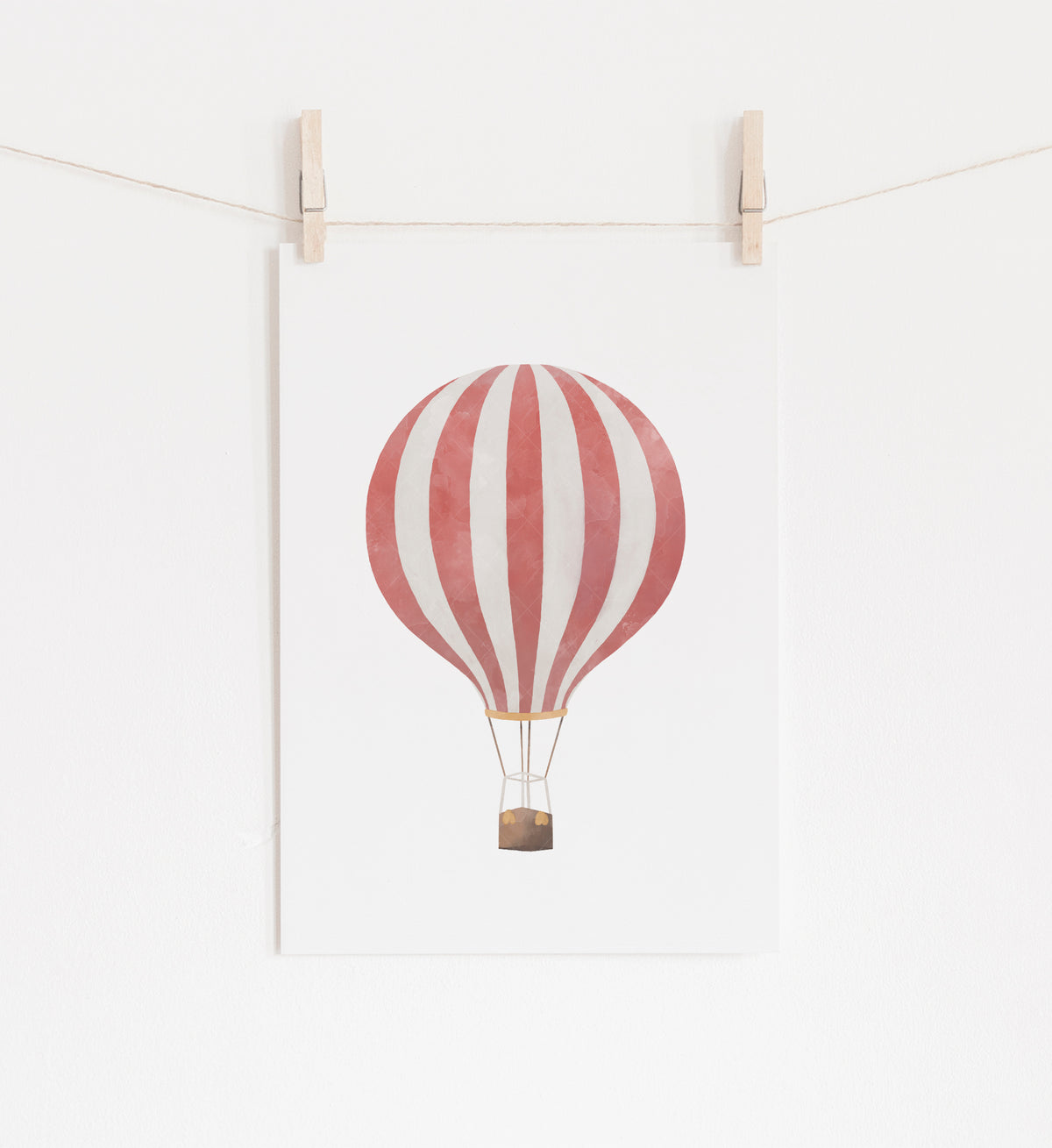 Hot Air Balloon Print - Red