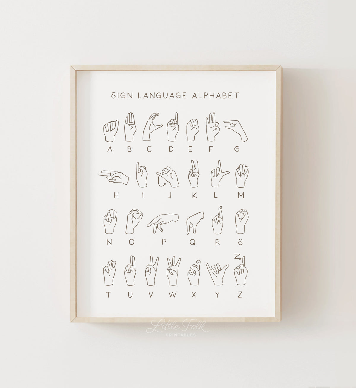 American Sign Language Alphabet Print