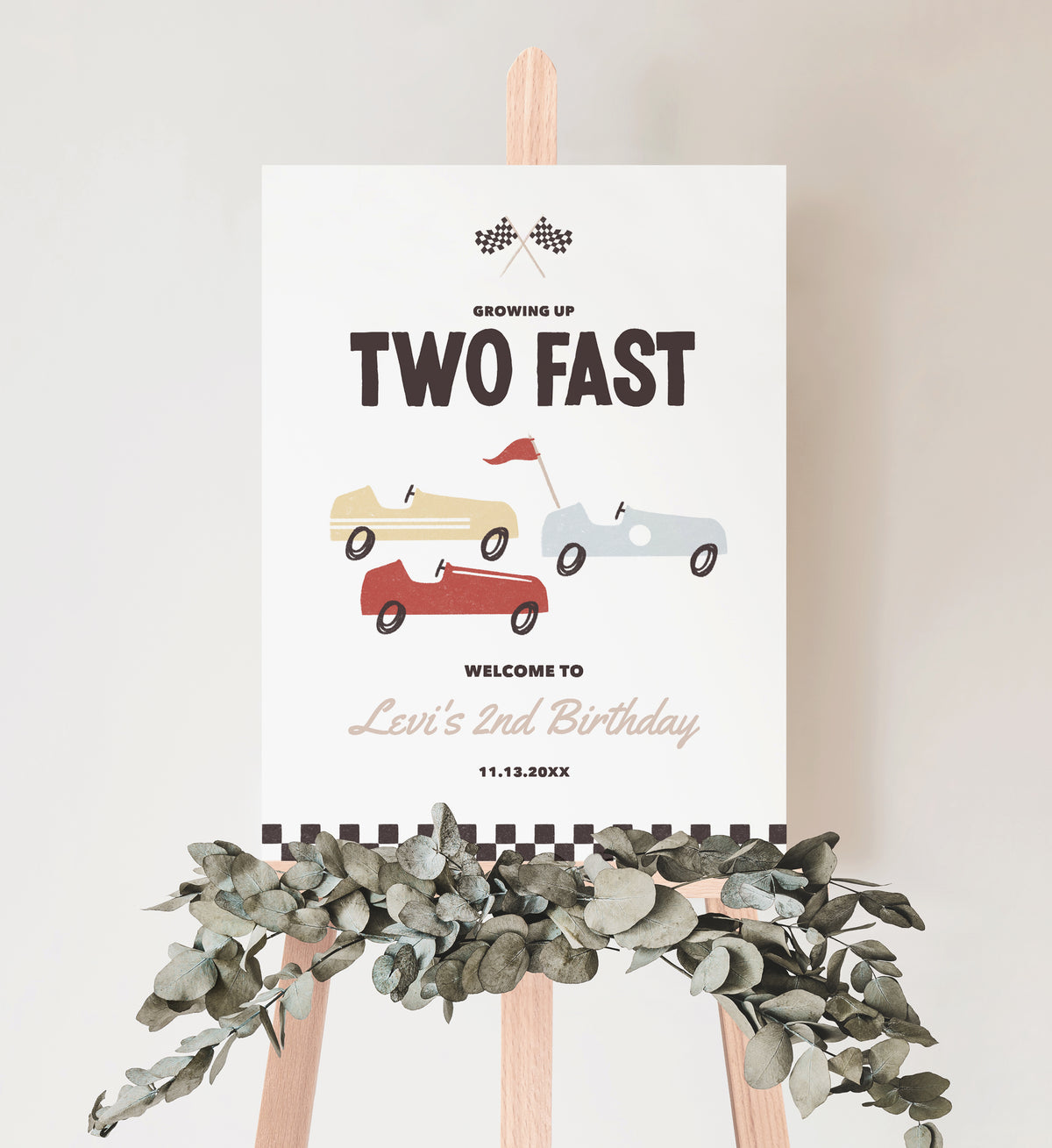 Race Car Birthday Party Welcome Sign