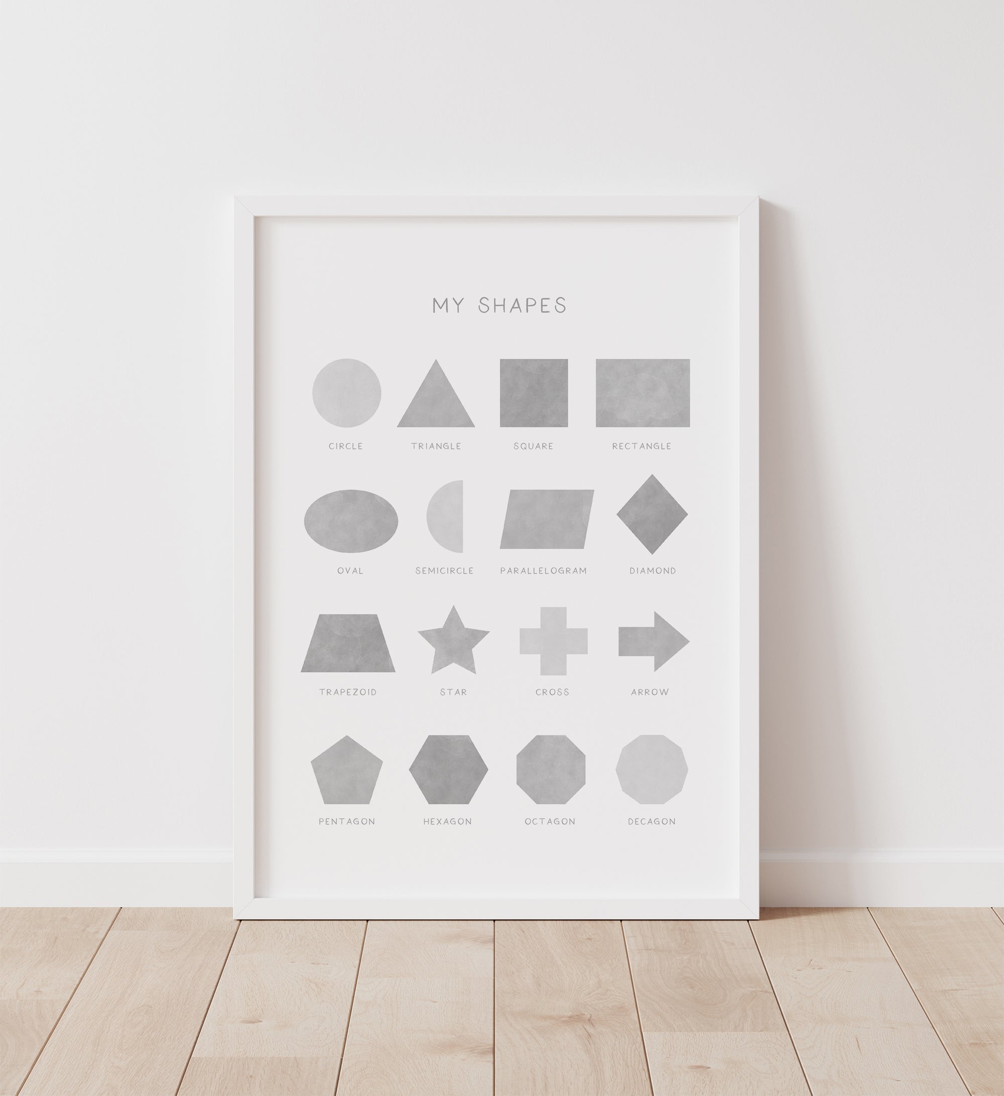 Shapes Print - Gray