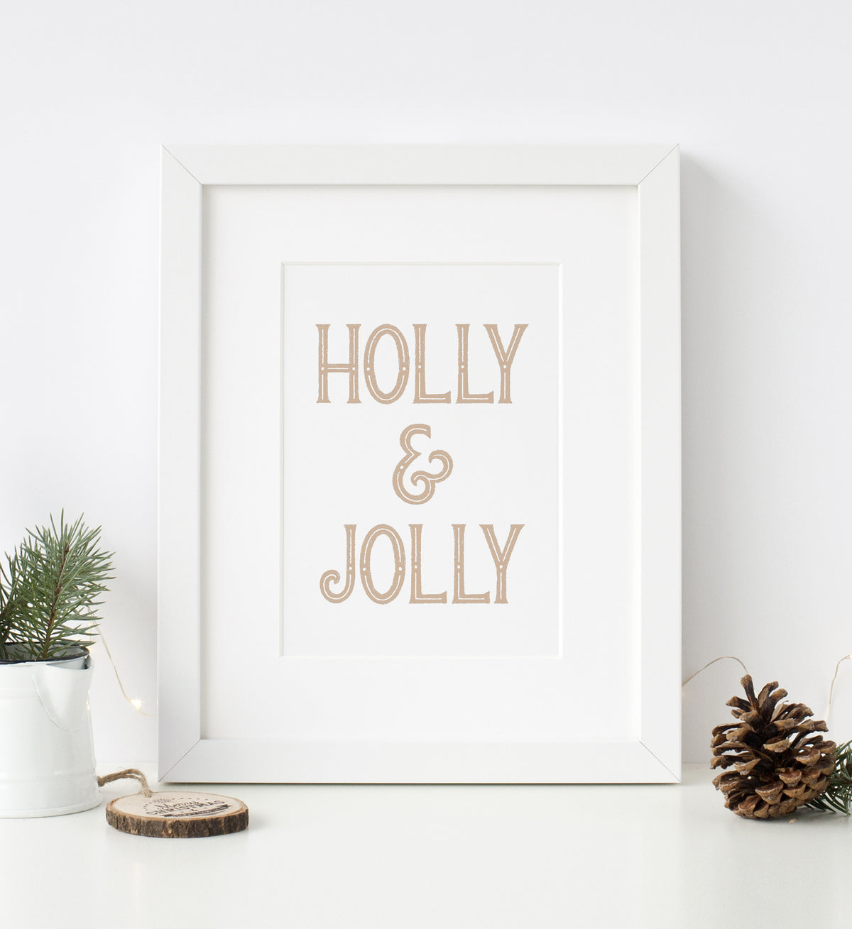 Gold Holly &amp; Jolly Print