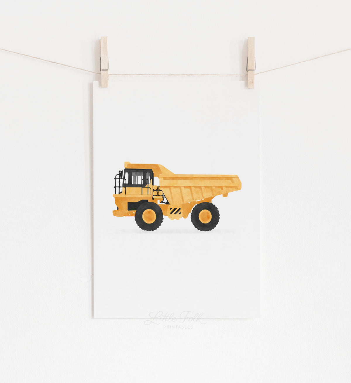 Dump Truck Print - Yellow
