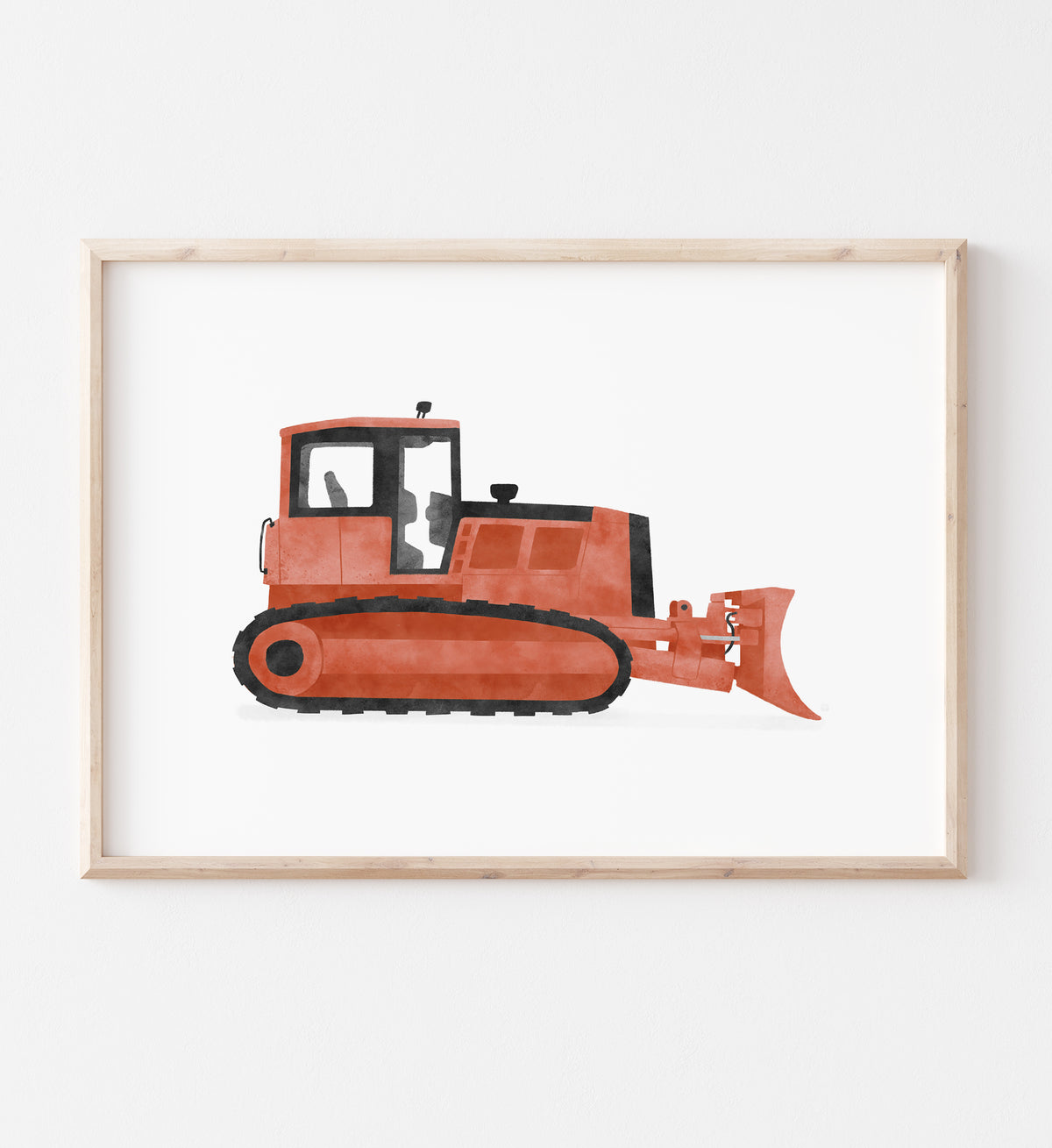 Bulldozer Horizontal Print - Red