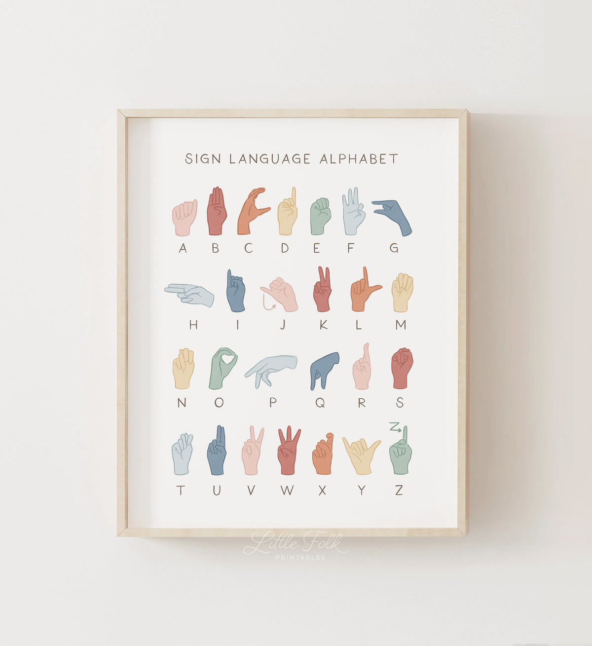 American Sign Language Alphabet Print - MRCP - Little Folk Printables