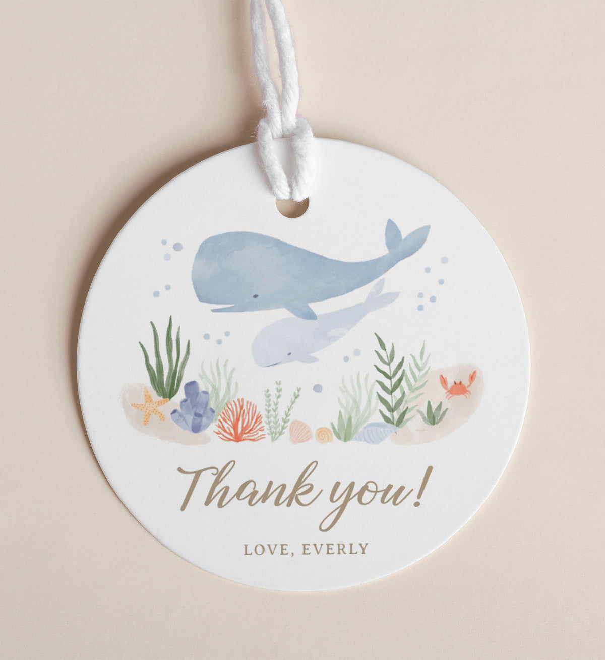 Editable Under the Sea Birthday Party Favor Tag Template No. 2