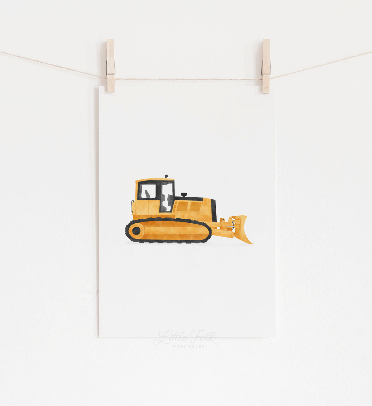 Bulldozer Print - Yellow