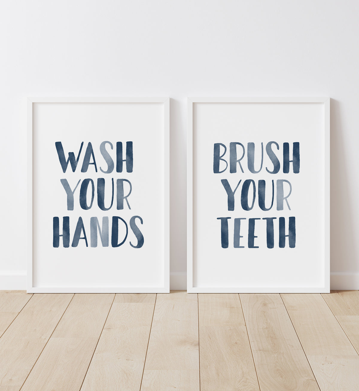 Wash Your Hands, Brush Your Teeth Set of 2 Prints No. 2