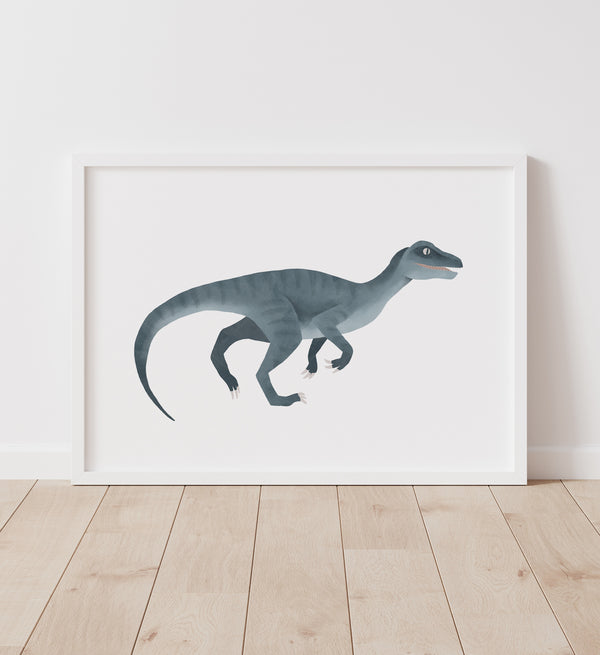 Raptor Print - Blue - Little Folk Printables