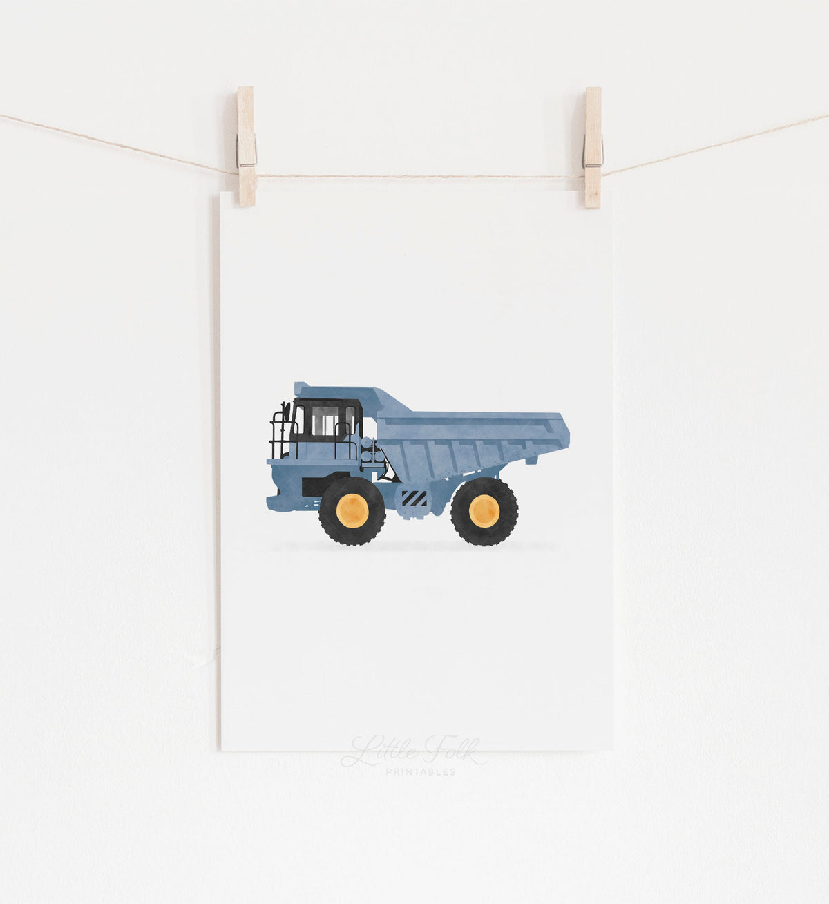 Dump Truck Print - Blue