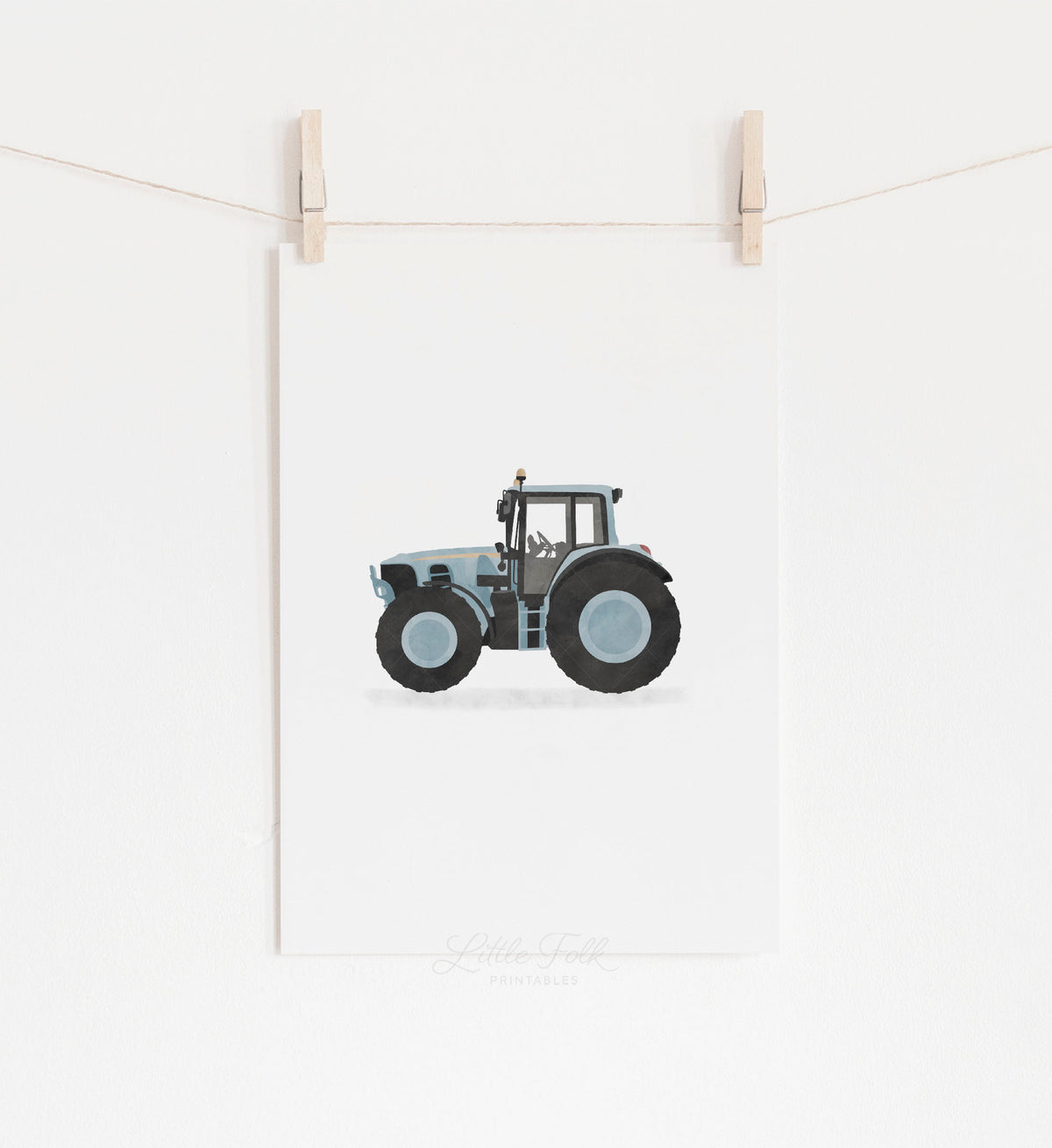 Tractor Print - Light Blue
