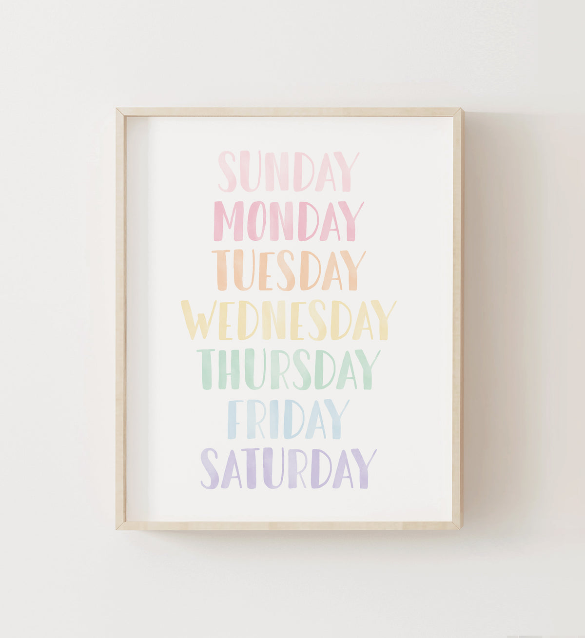 Days of the Week Print - PRCP