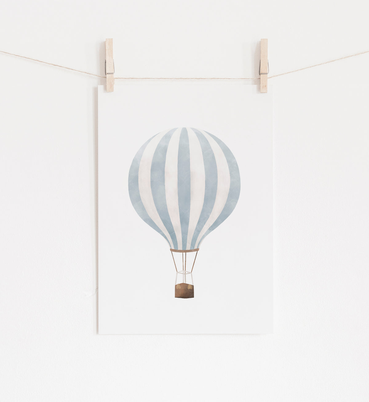 Hot Air Balloon Print - Blue - Little Folk Printables