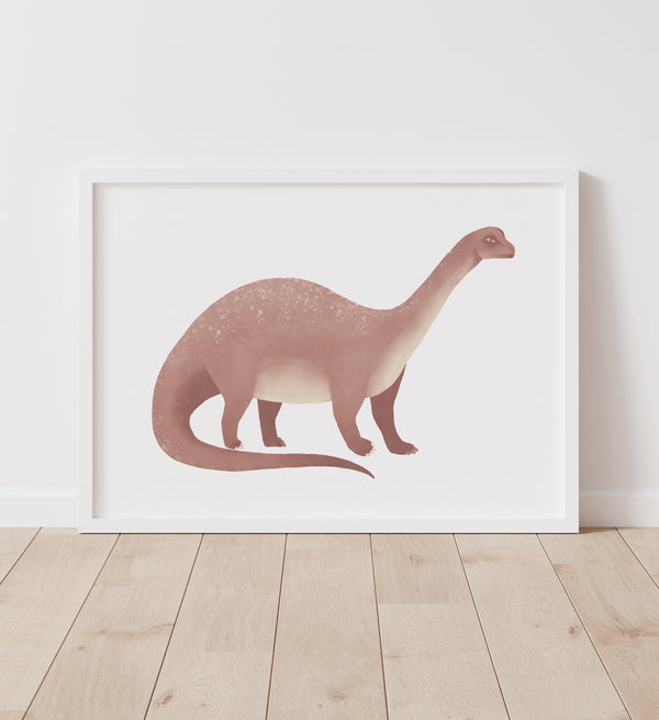 Brontosaurus Print - Red - Little Folk Printables