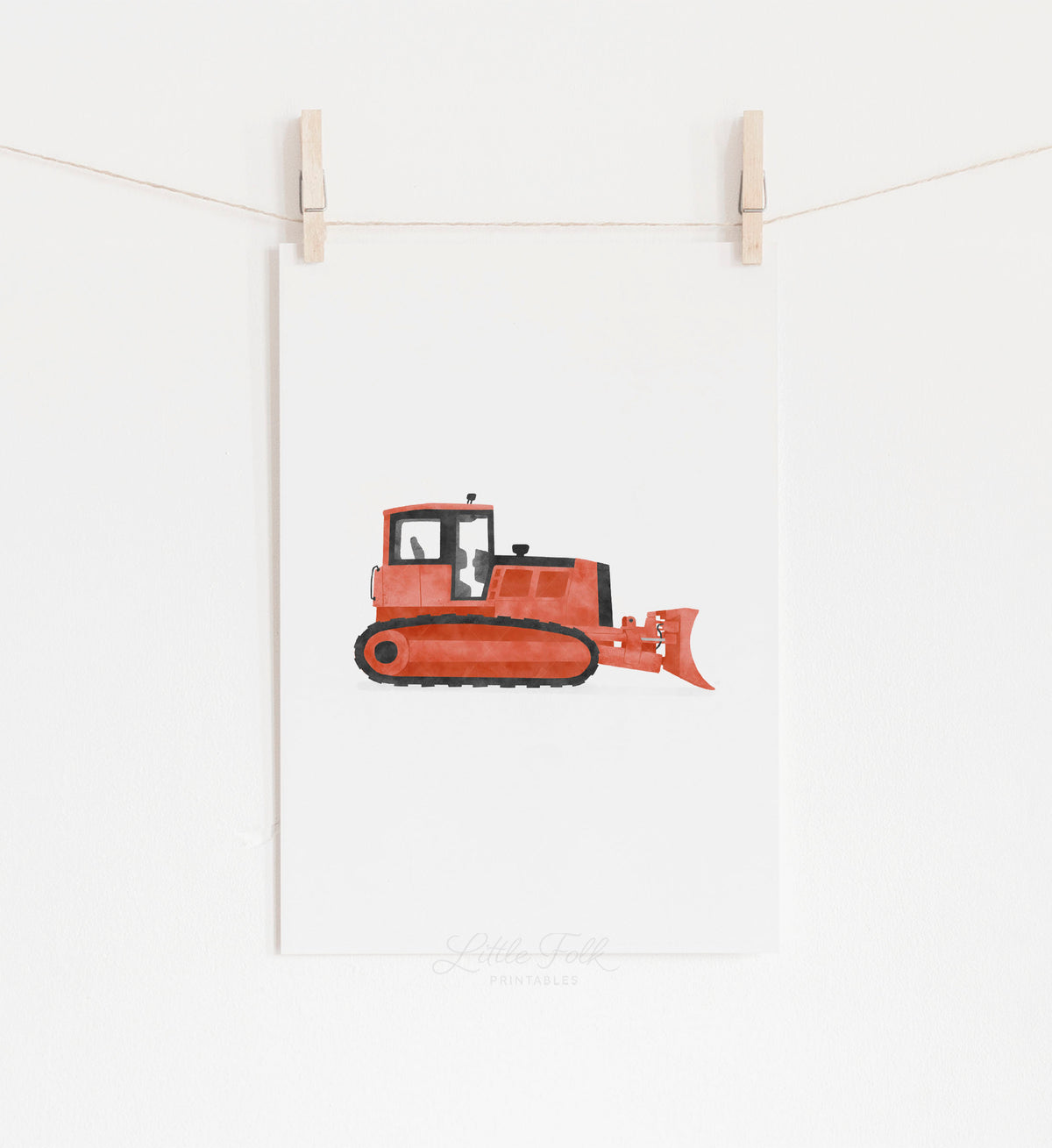 Bulldozer Print - Red