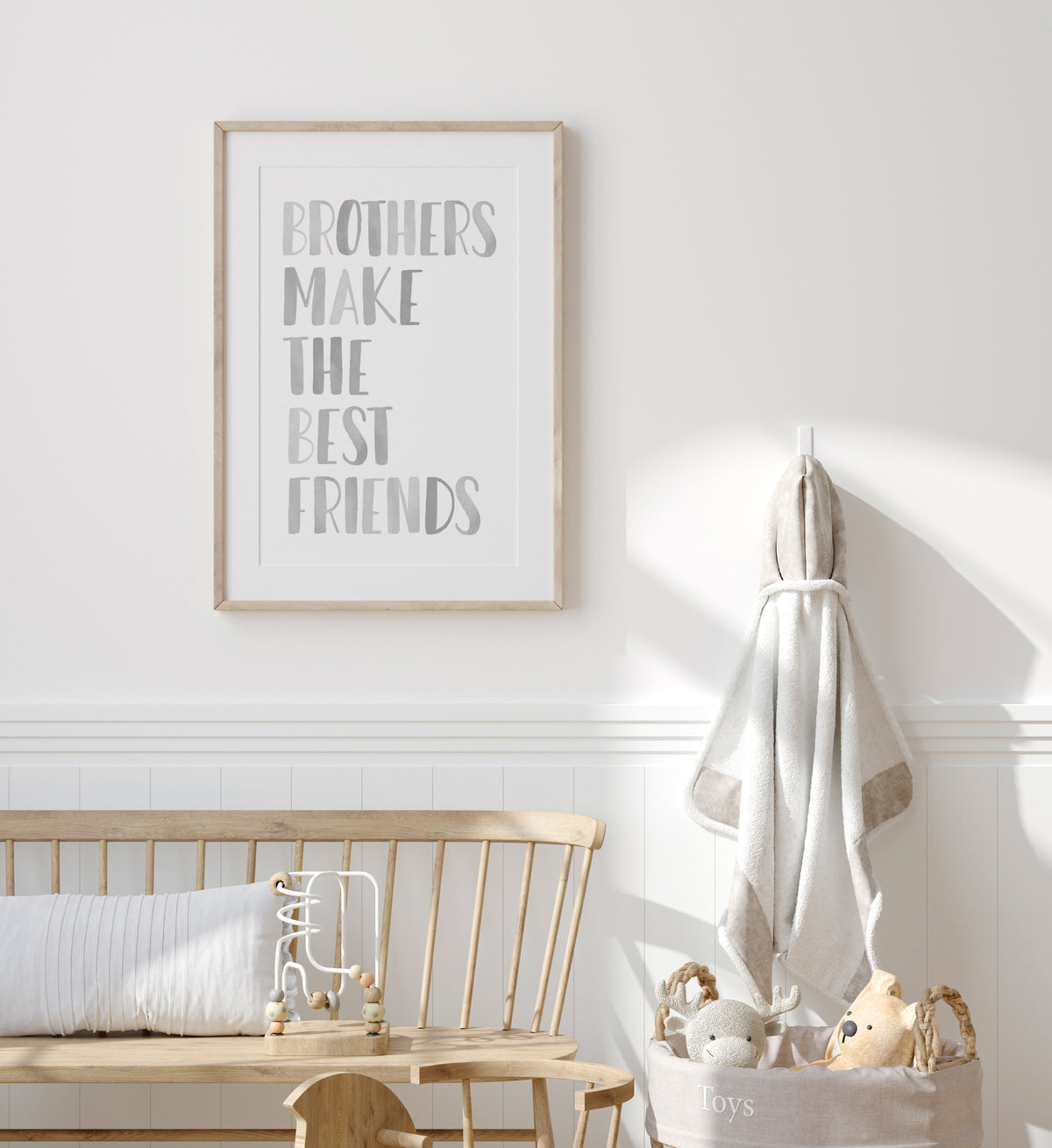 Brothers Make the Best Friends Print - Gray