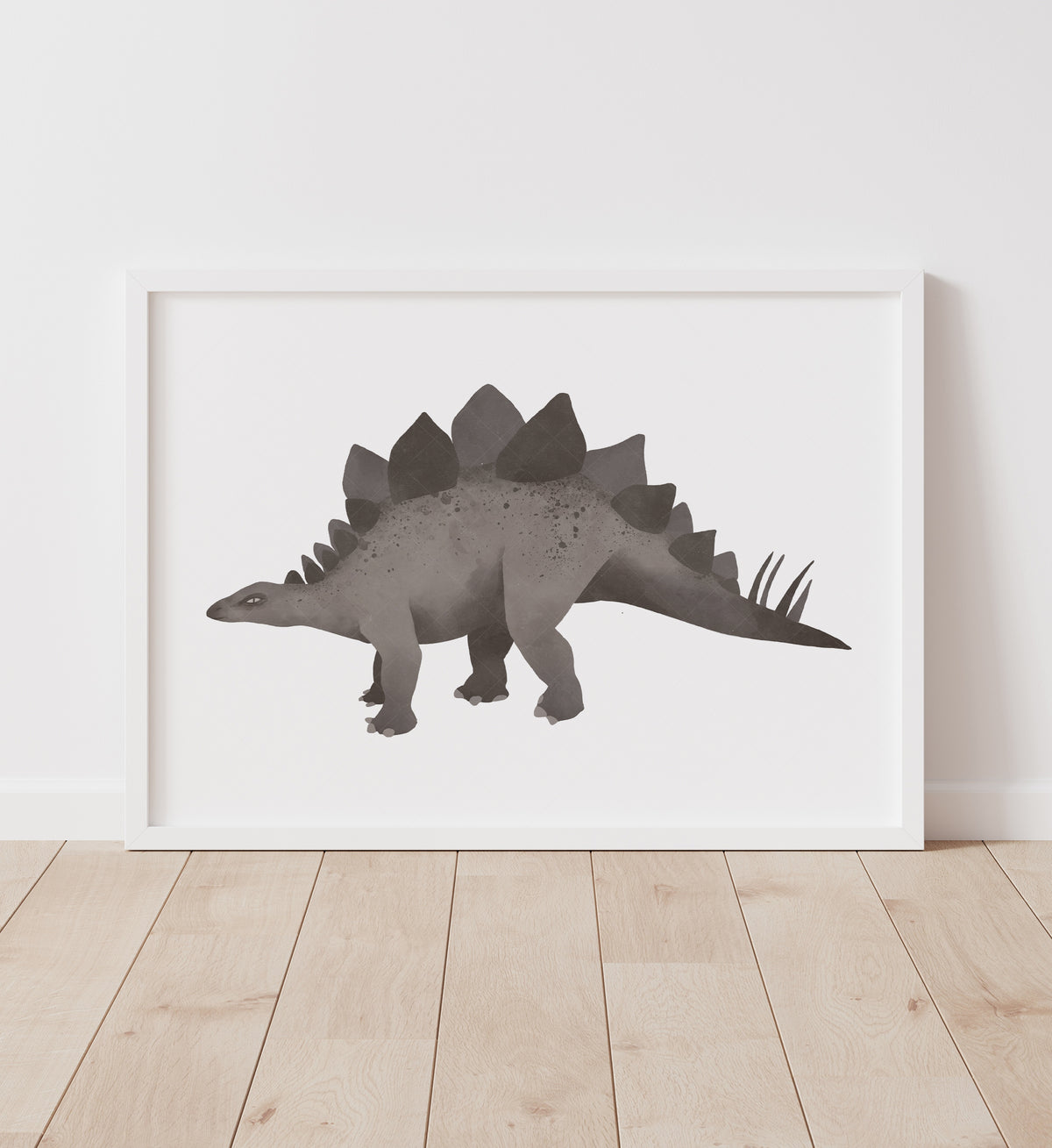 Stegosaurus Print - Gray