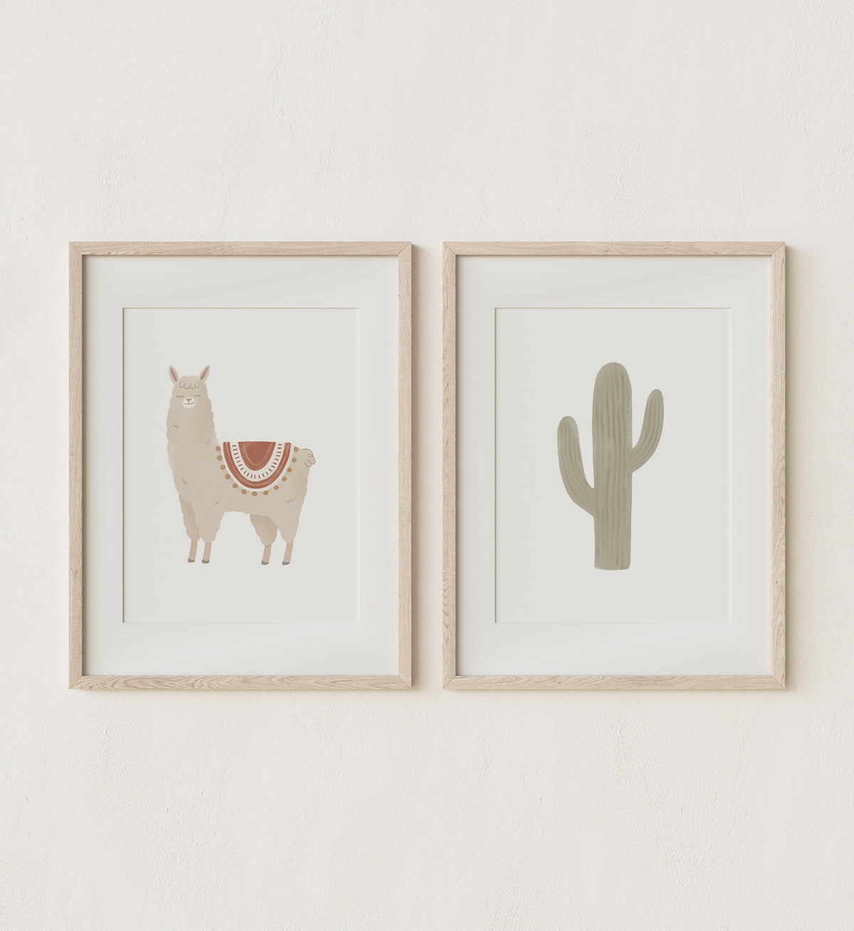 Llama &amp; Cactus Set of 2 Prints - TCCP