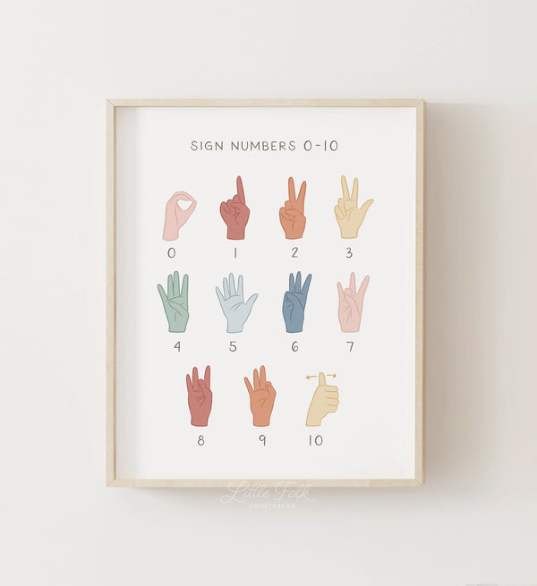 American Sign Language Numbers Print - MRCP - Little Folk Printables