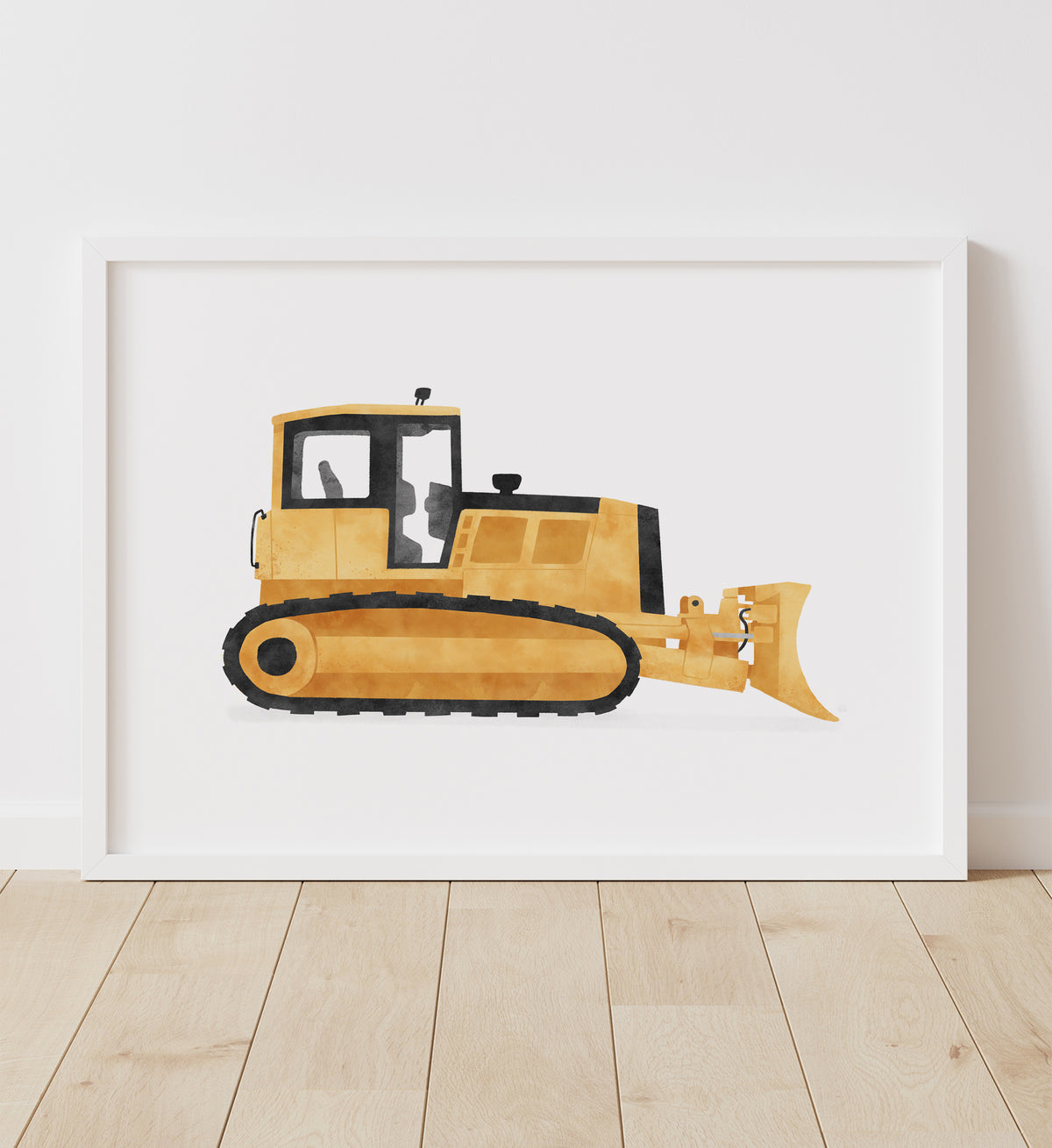 Construction Vehicles Set of 4 Horizontal Prints - Yellow