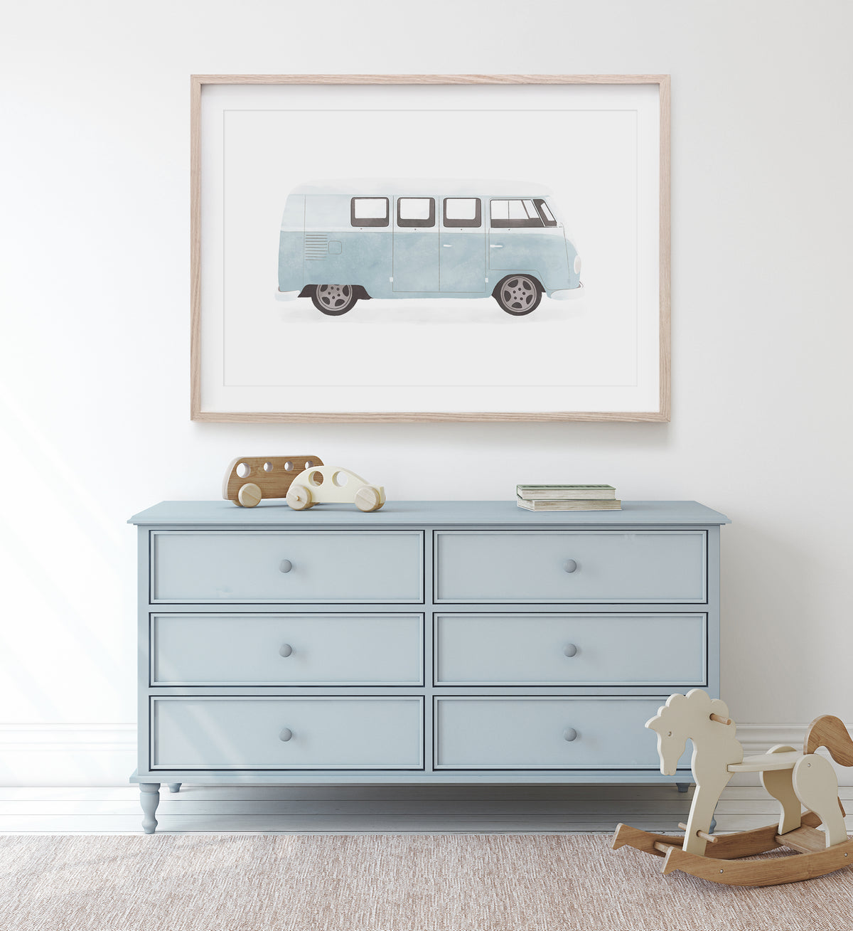 Retro Van Print - Blue