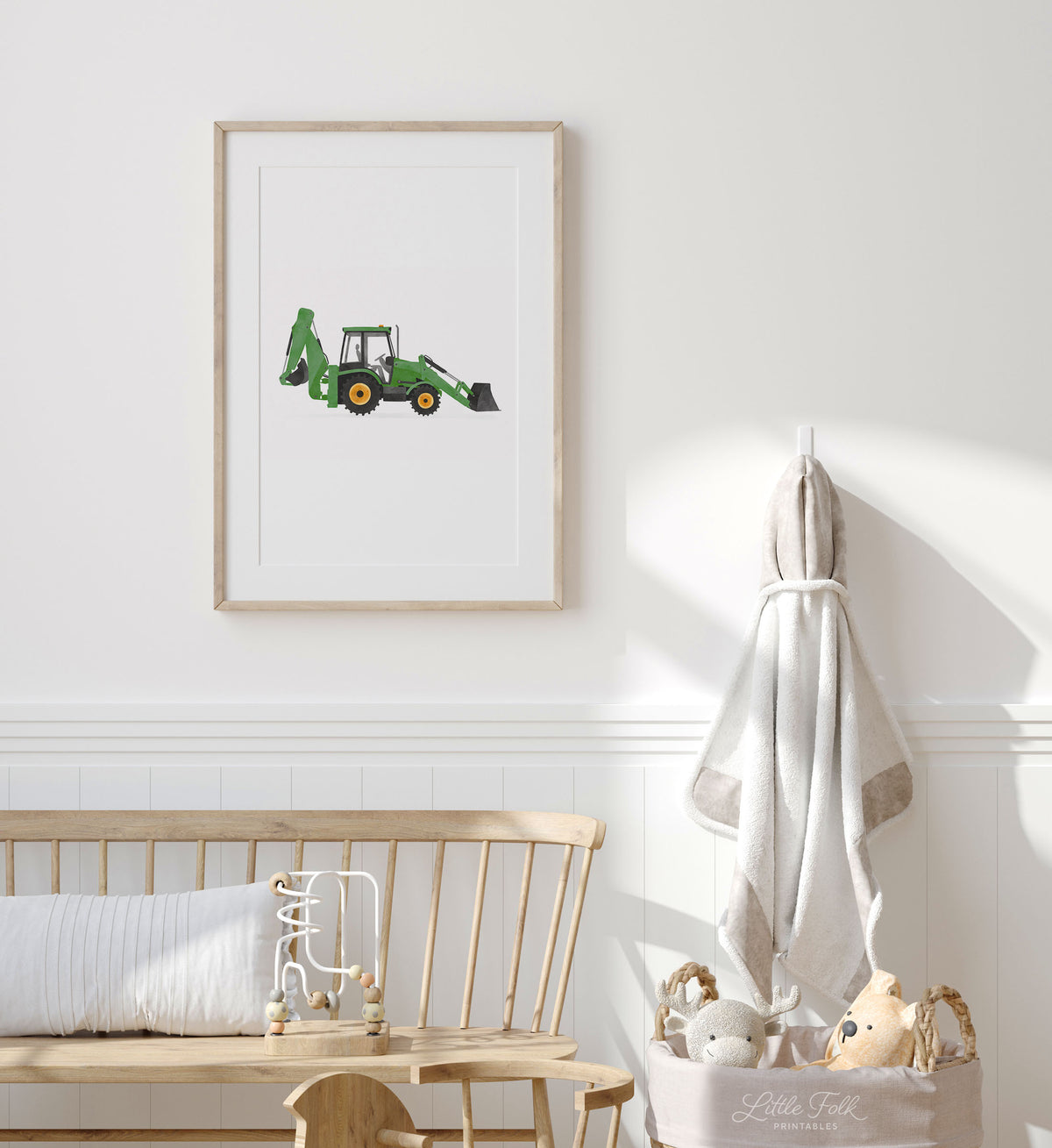 Backhoe Loader Print - Green