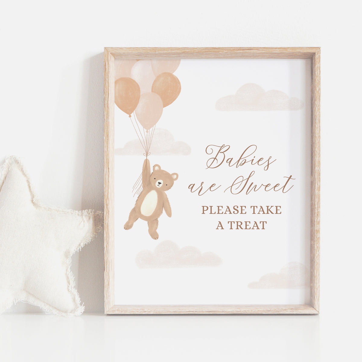 Babies are Sweet Take a Treat Teddy Bear Baby Shower Sign