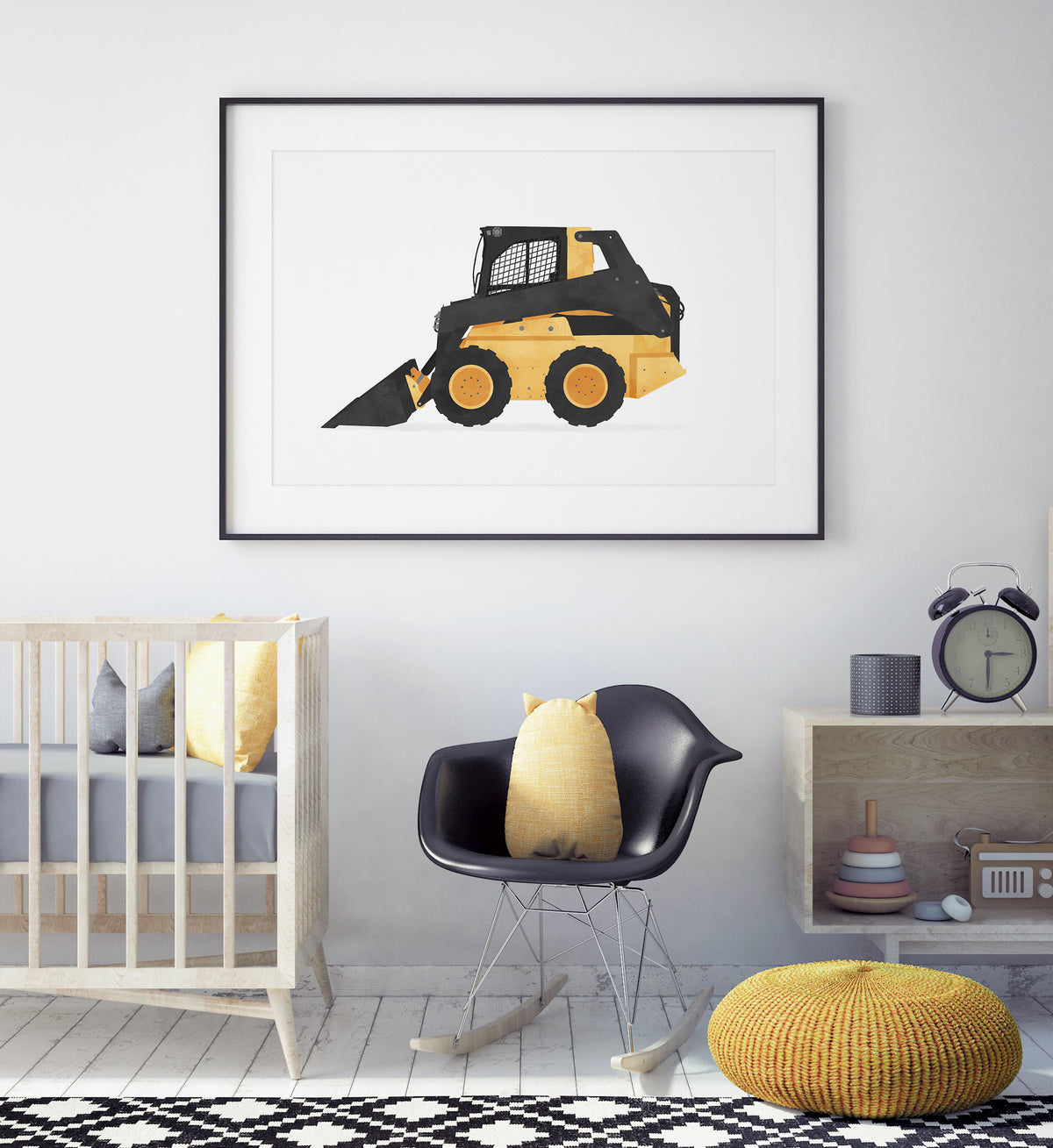 Skid Steer Horizontal Print - Yellow