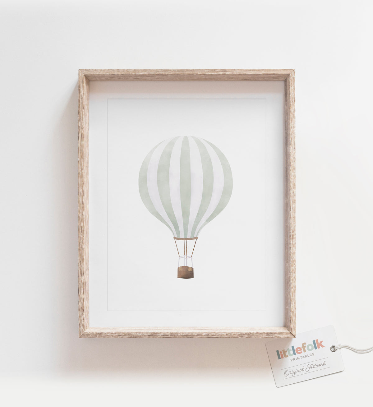 Hot Air Balloon Print - Mint