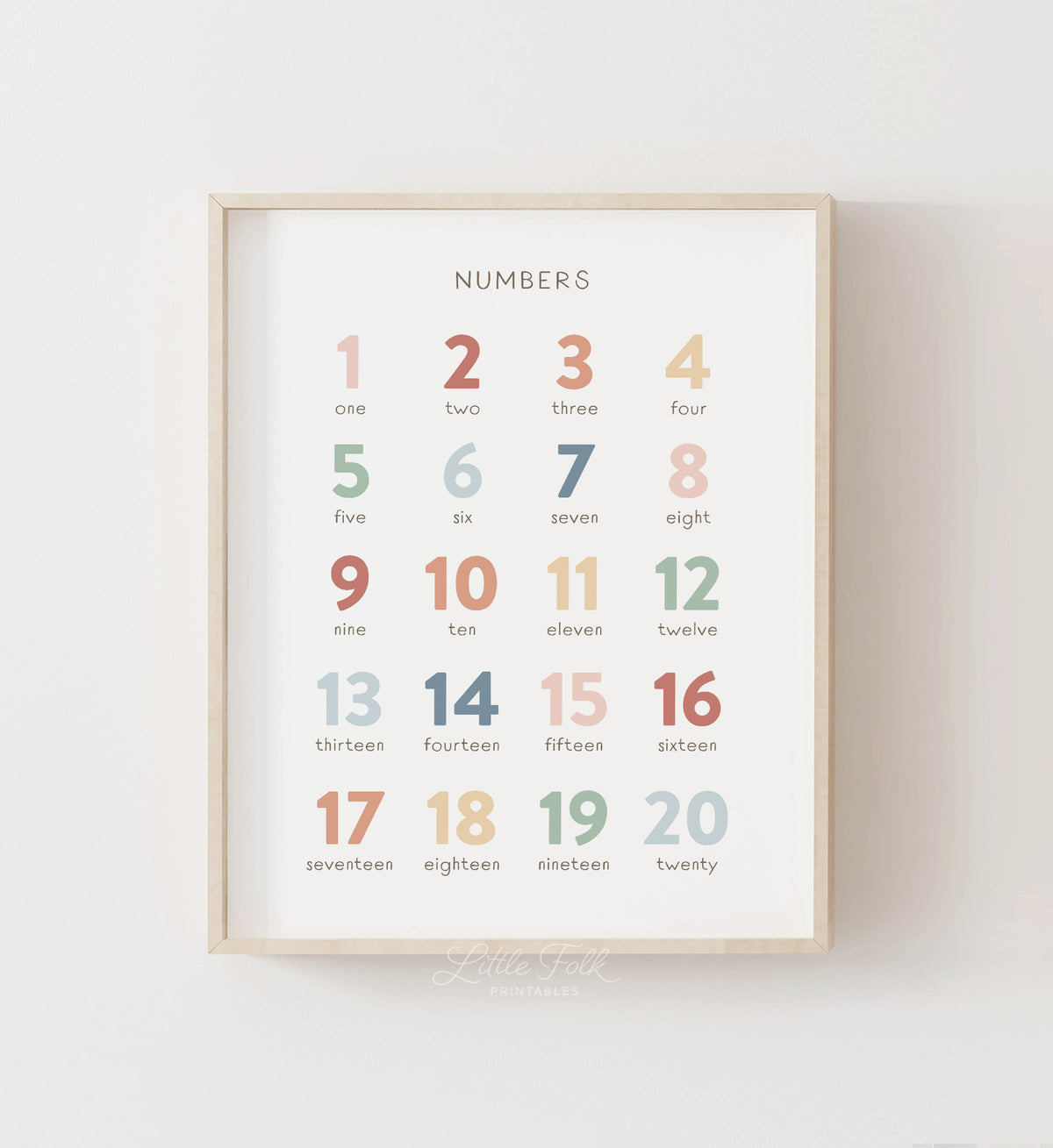 Numbers 1-20 Chart Print - MRCP