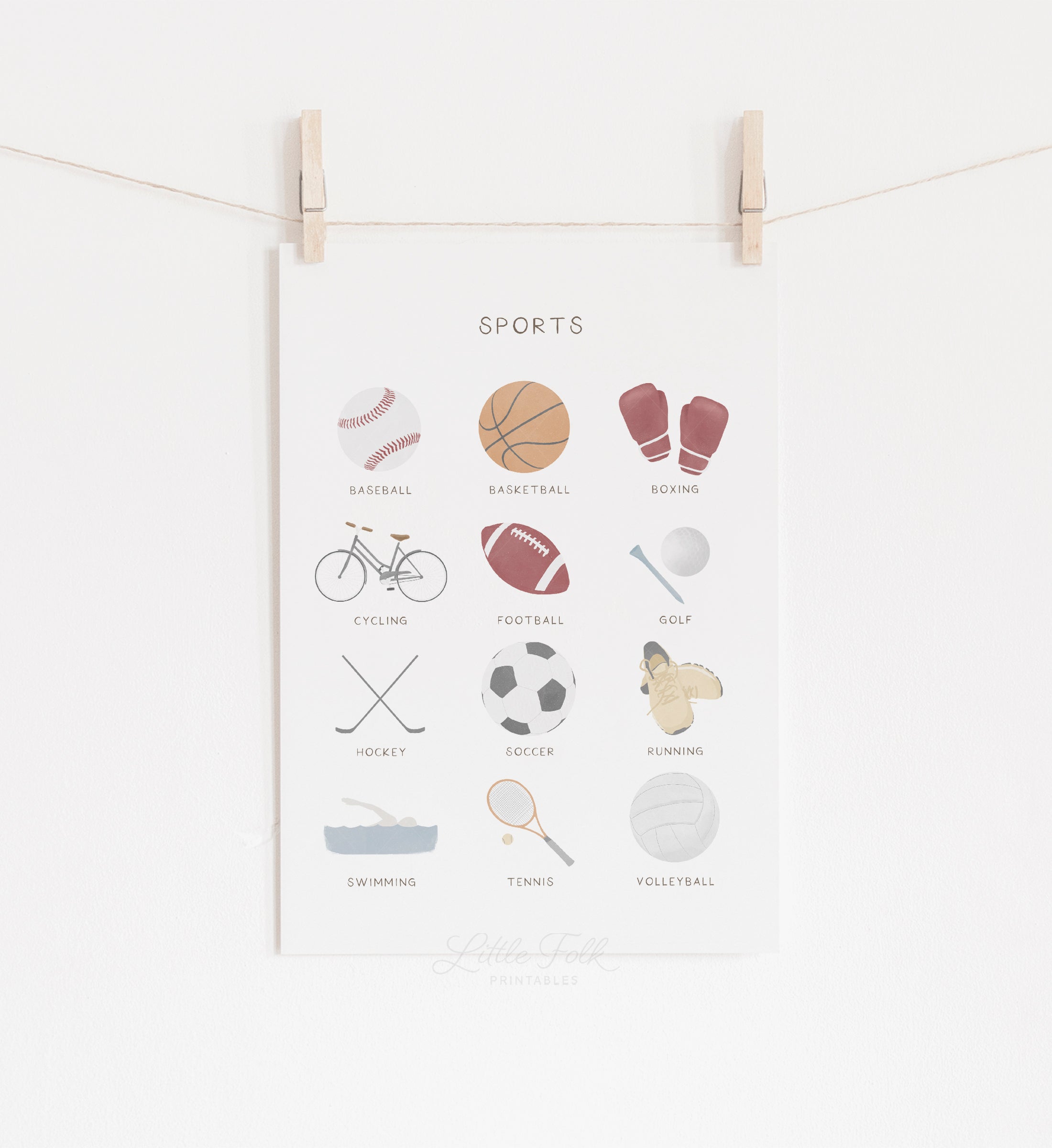 Sports Chart Print - Little Folk Printables