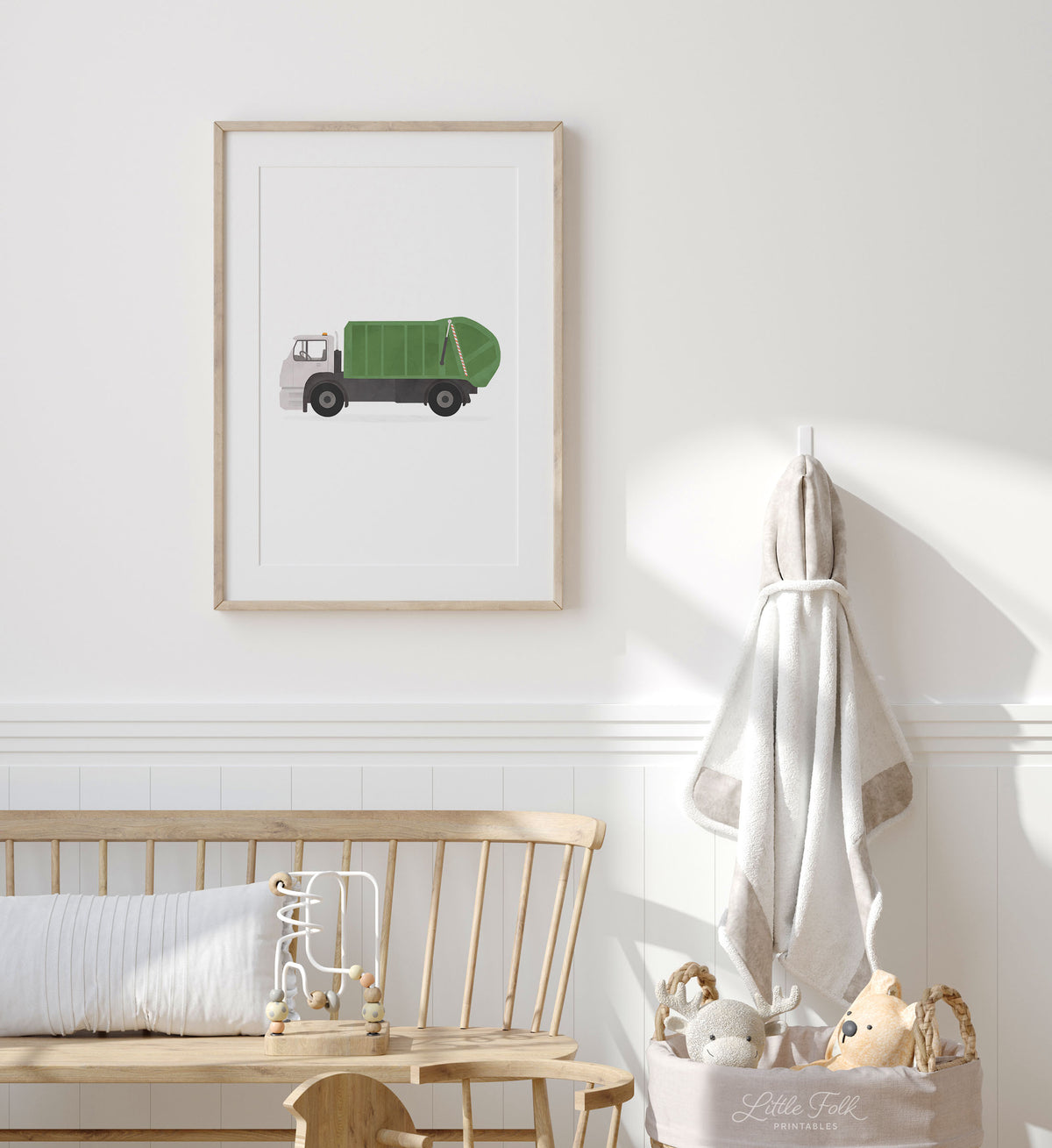 Garbage Truck Print - Green