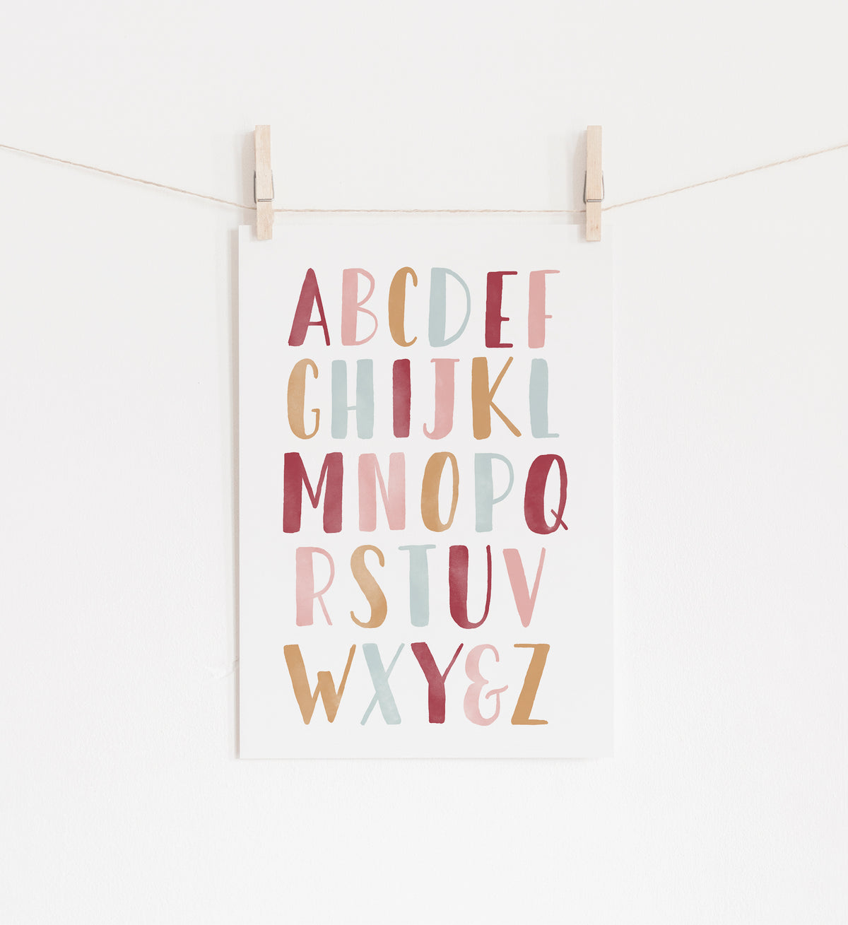 Alphabet and Numbers Set of 2 Prints - Hot Pink