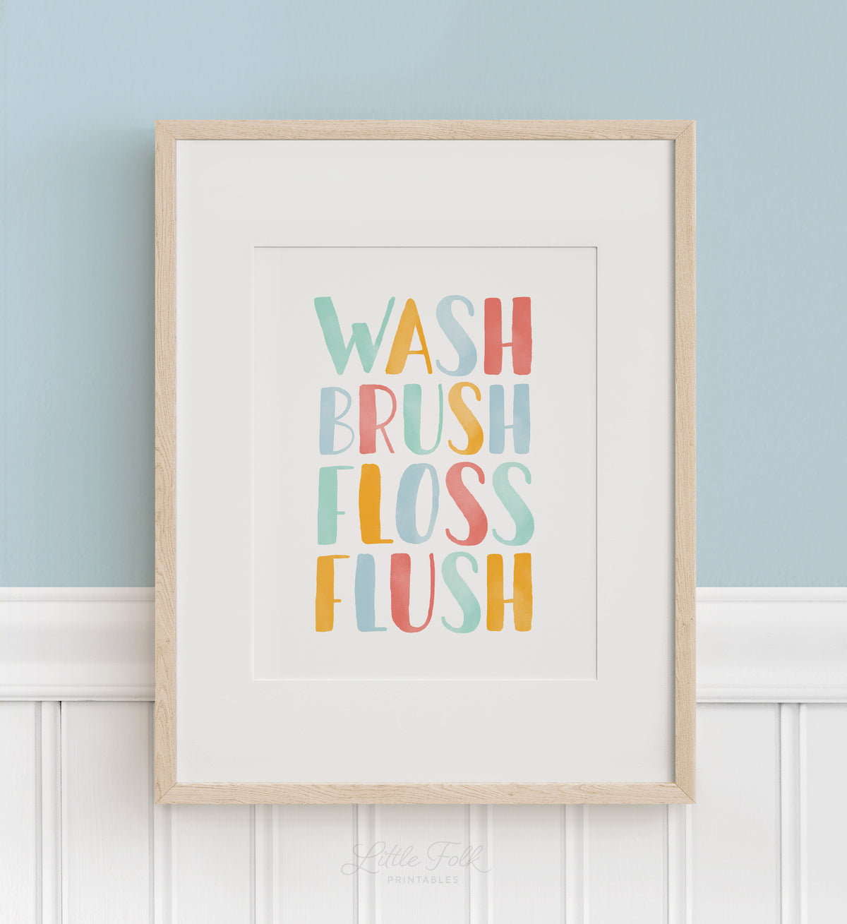 Wash Brush Floss Flush Print