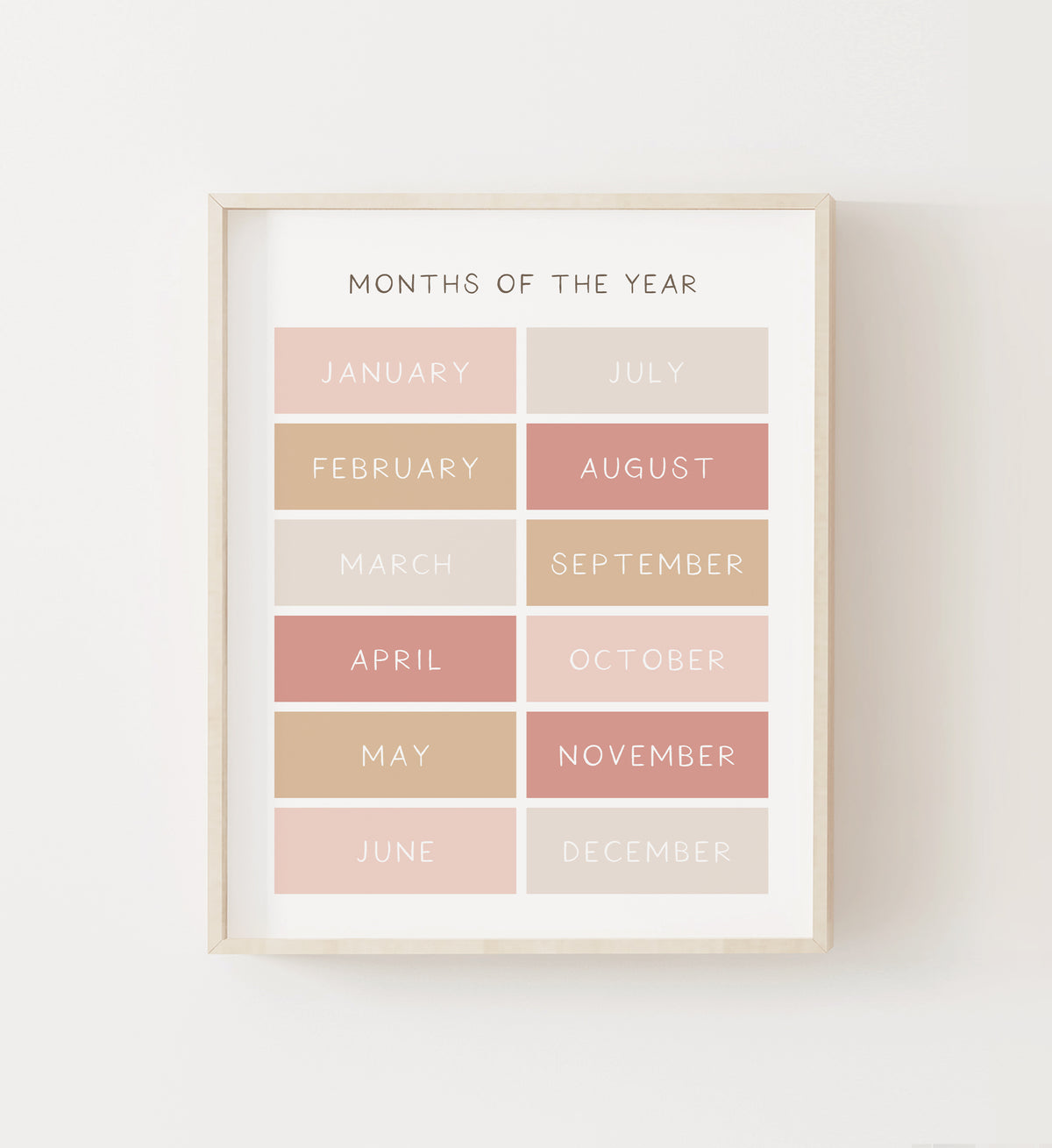 Months of the Year Print - PNCP